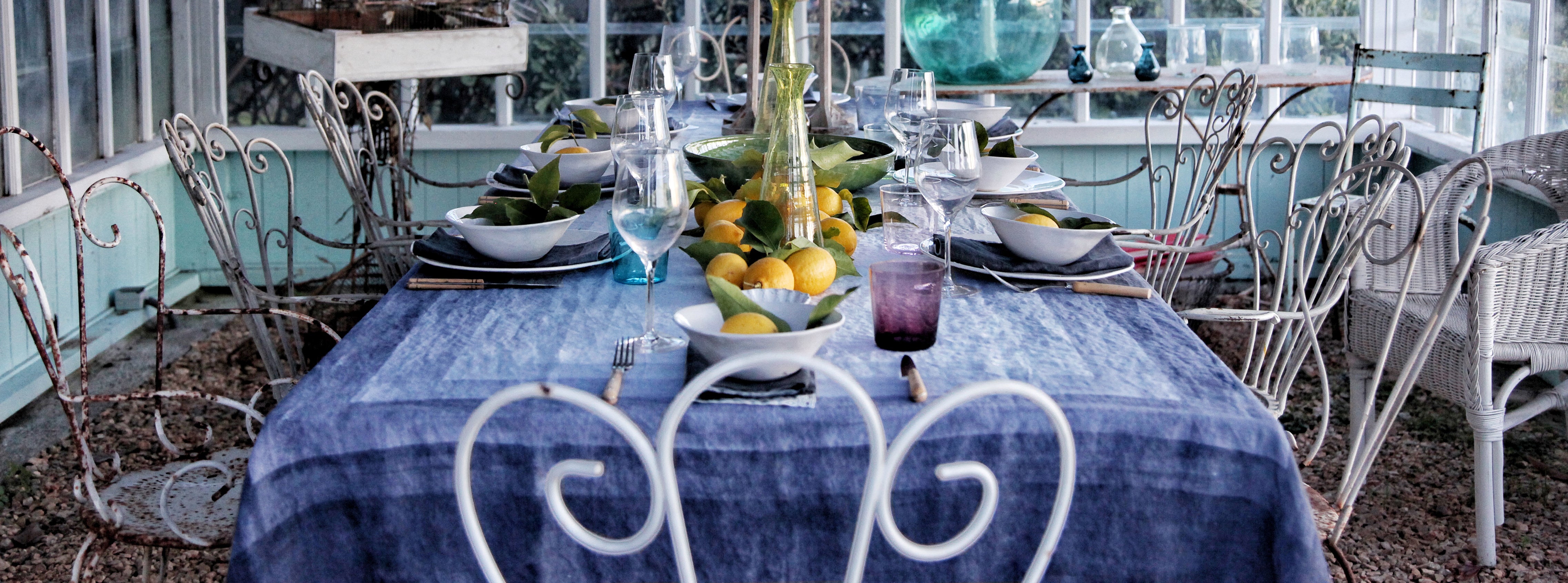 Shades of Blue Tablescape