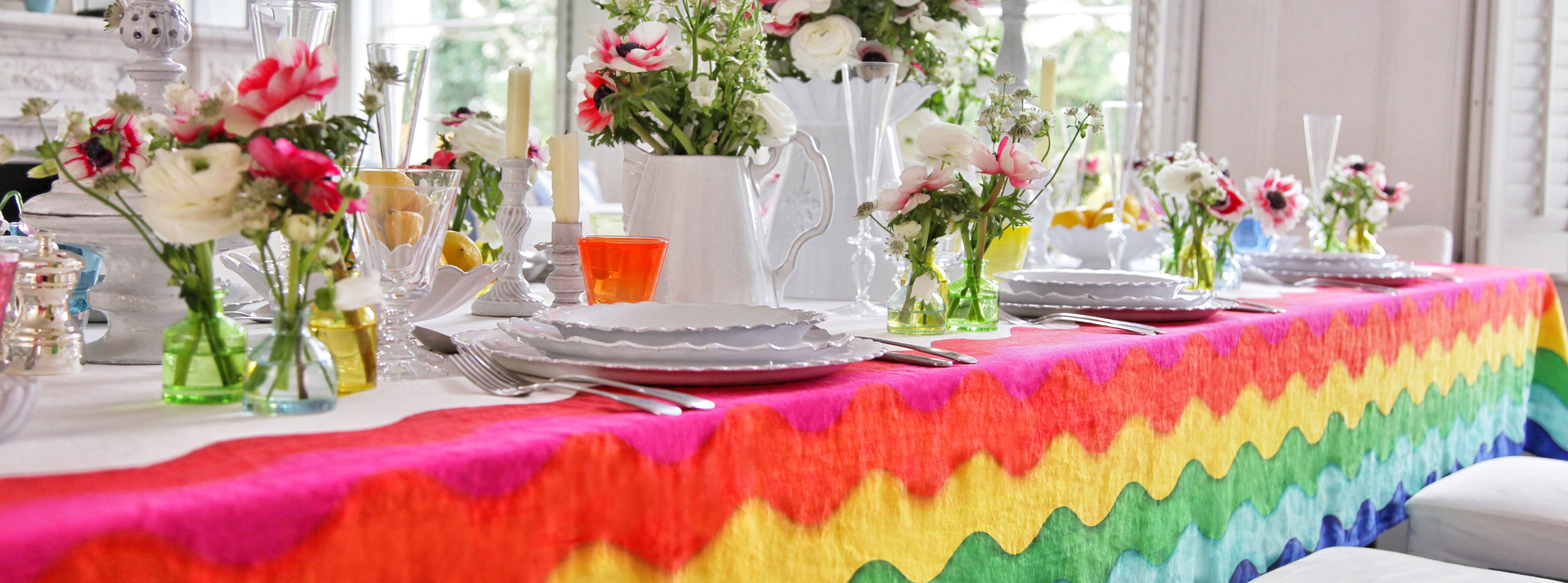 Summer Rainbow Tablescape