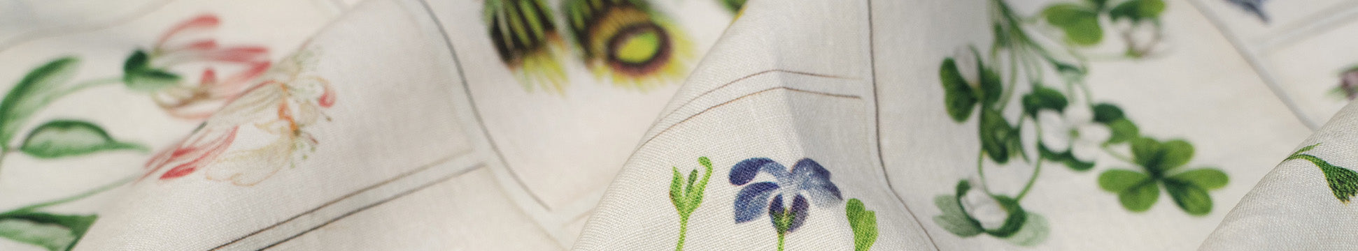 floral linen tablecloth closeup
