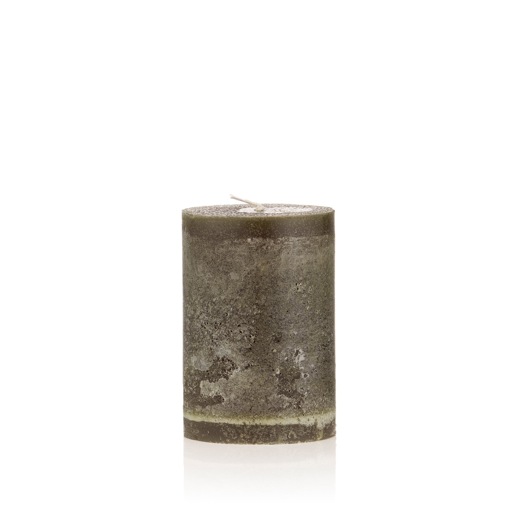 S&B Green Pillar Candle, 15cm