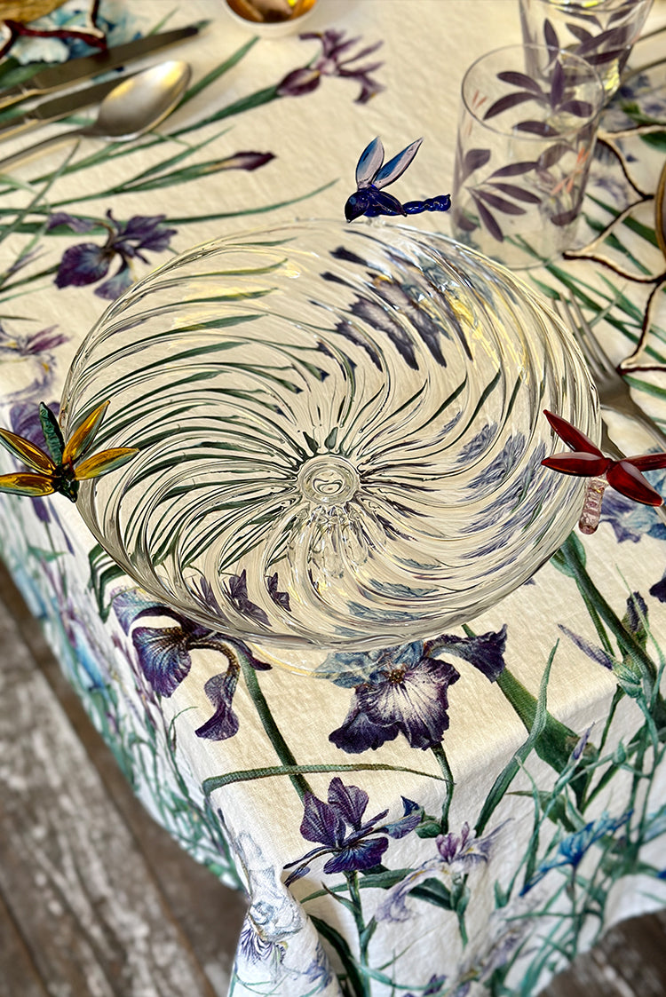 S&B Exclusive Handblown Glass Dragonflies Fruit Platter