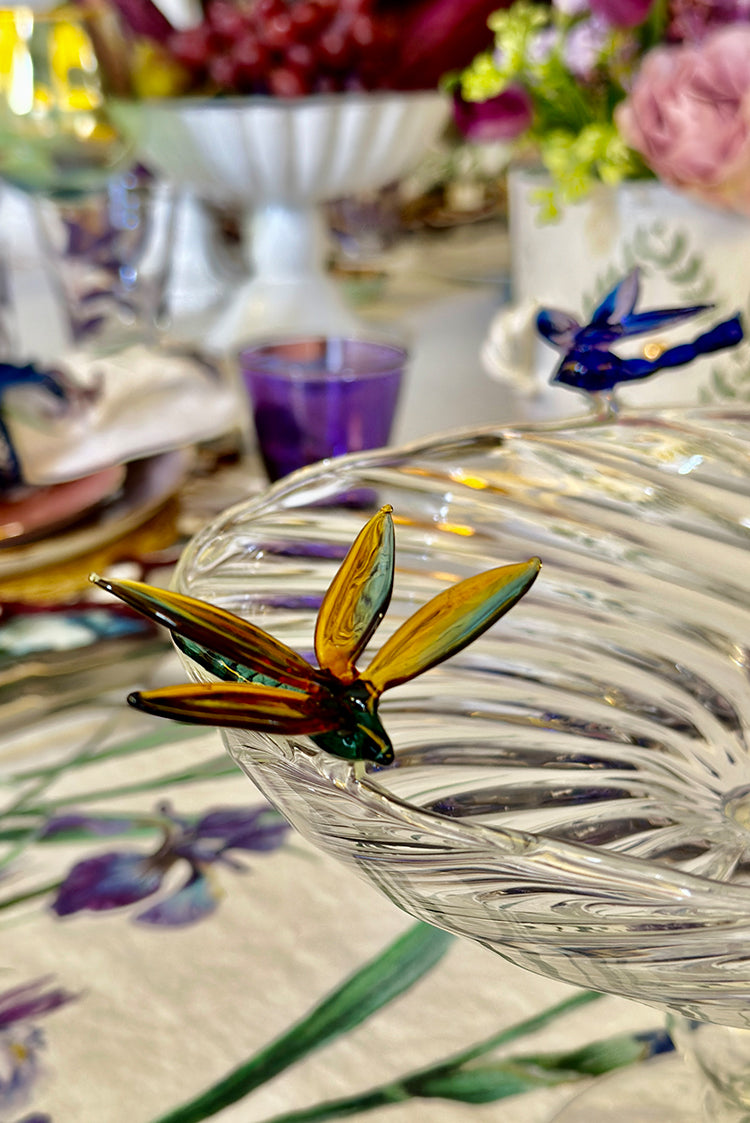 S&B Exclusive Handblown Glass Dragonflies Fruit Platter