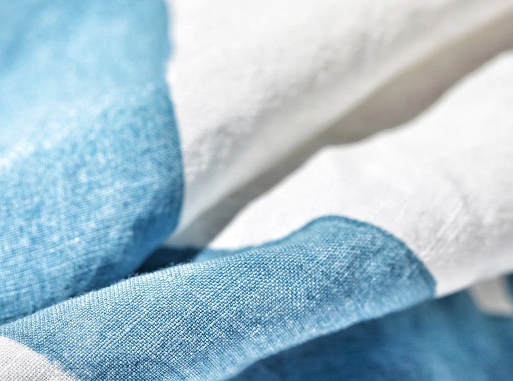 'Cornice' Linen Napkin in Powder Blue, 50x50cm