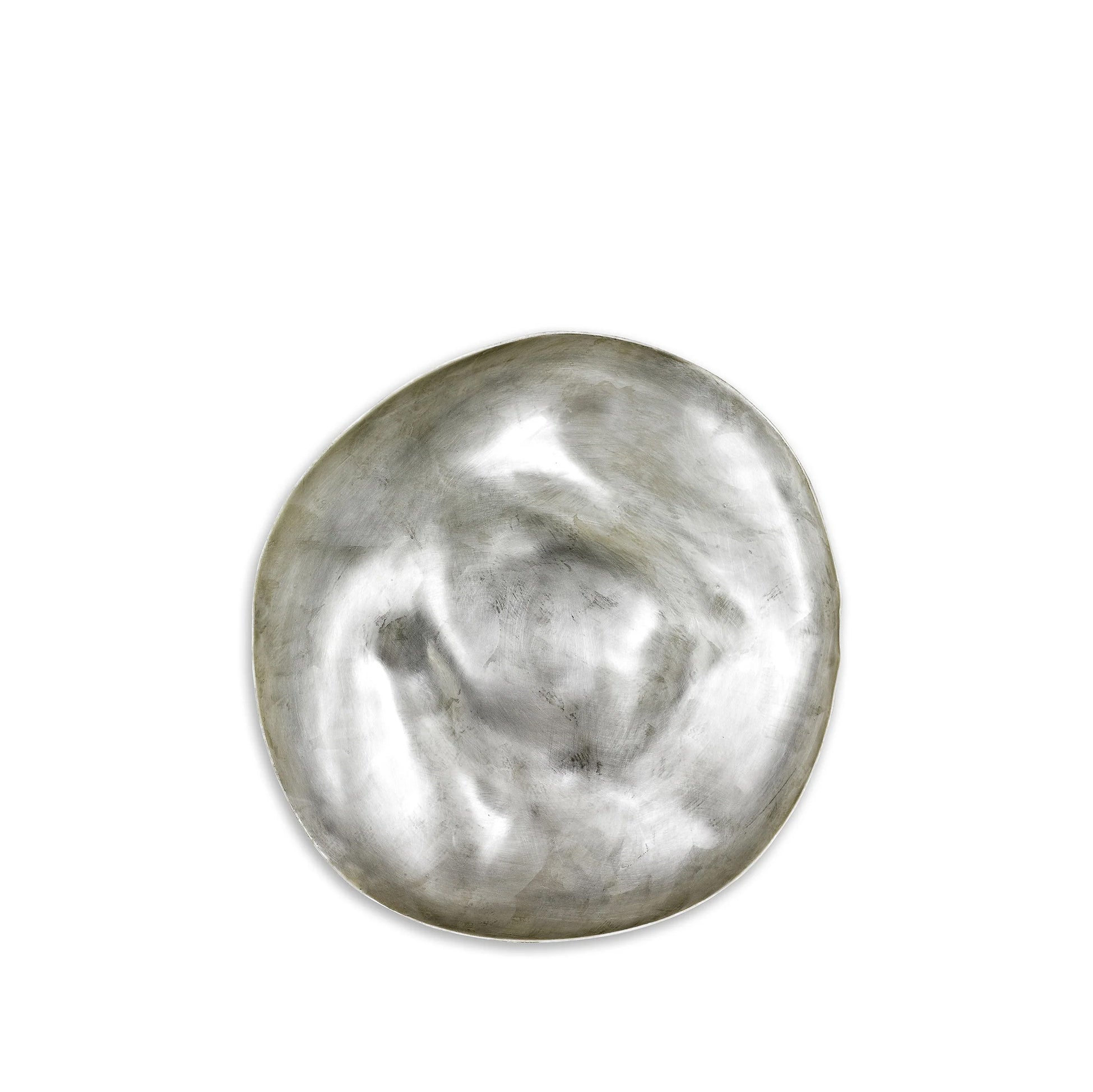 Porcelain Shell Bowl in Matte Silver, 30cm