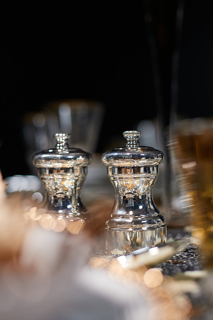 S&B Couture: 'London Plane' Sequin Table Gown in Gold, Silver and White