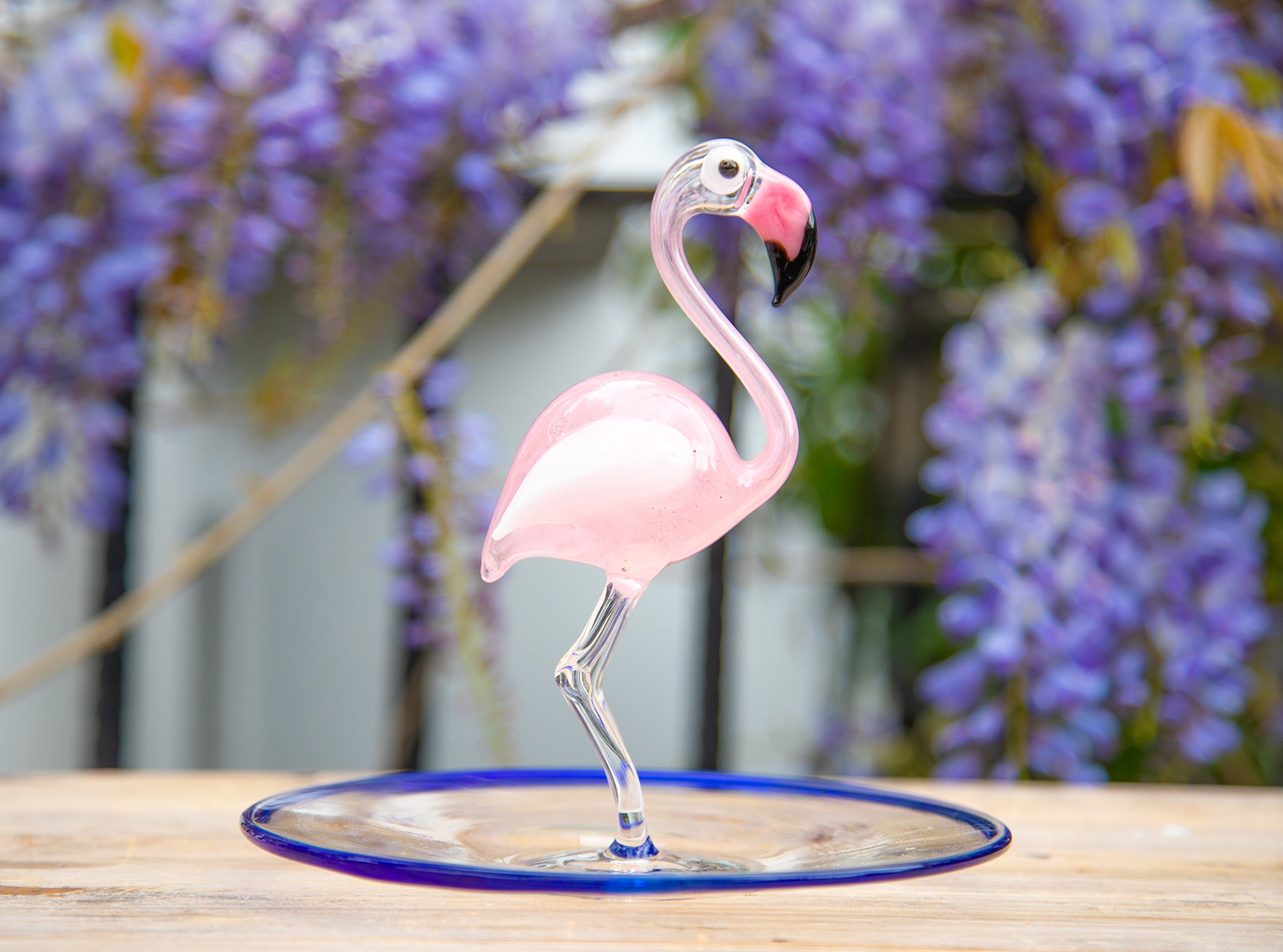 Handblown Glass Flamingo Small Platter, 21cm
