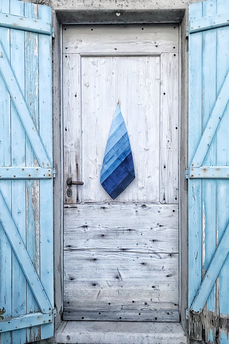 'Shades of Blue' Linen Napkin in Blue, 50x50cm