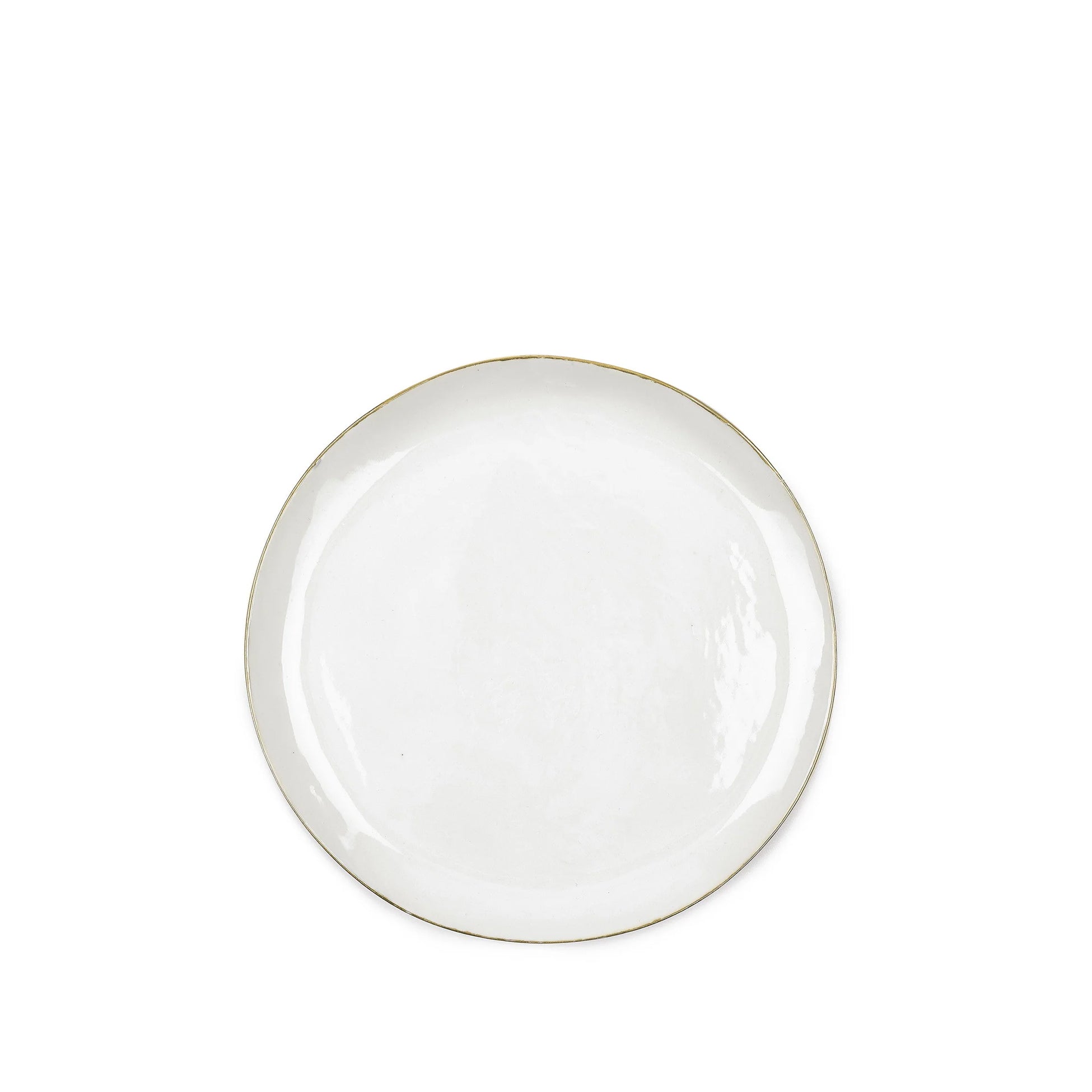 Handmade Ceramic Charger Plate with Gold Rim, 31cm