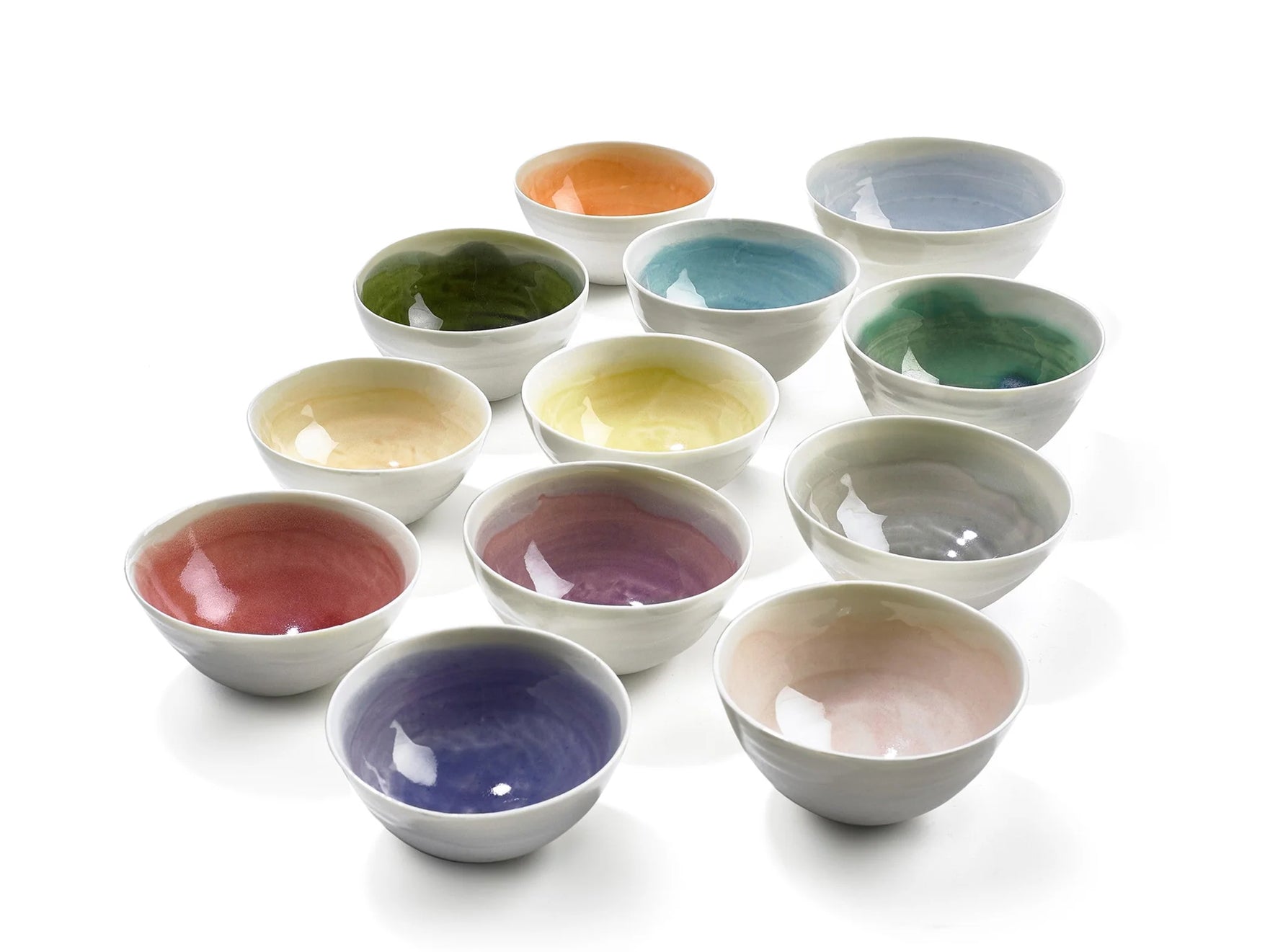 Small Violet Porcelain Bowl with White Edge, 8cm