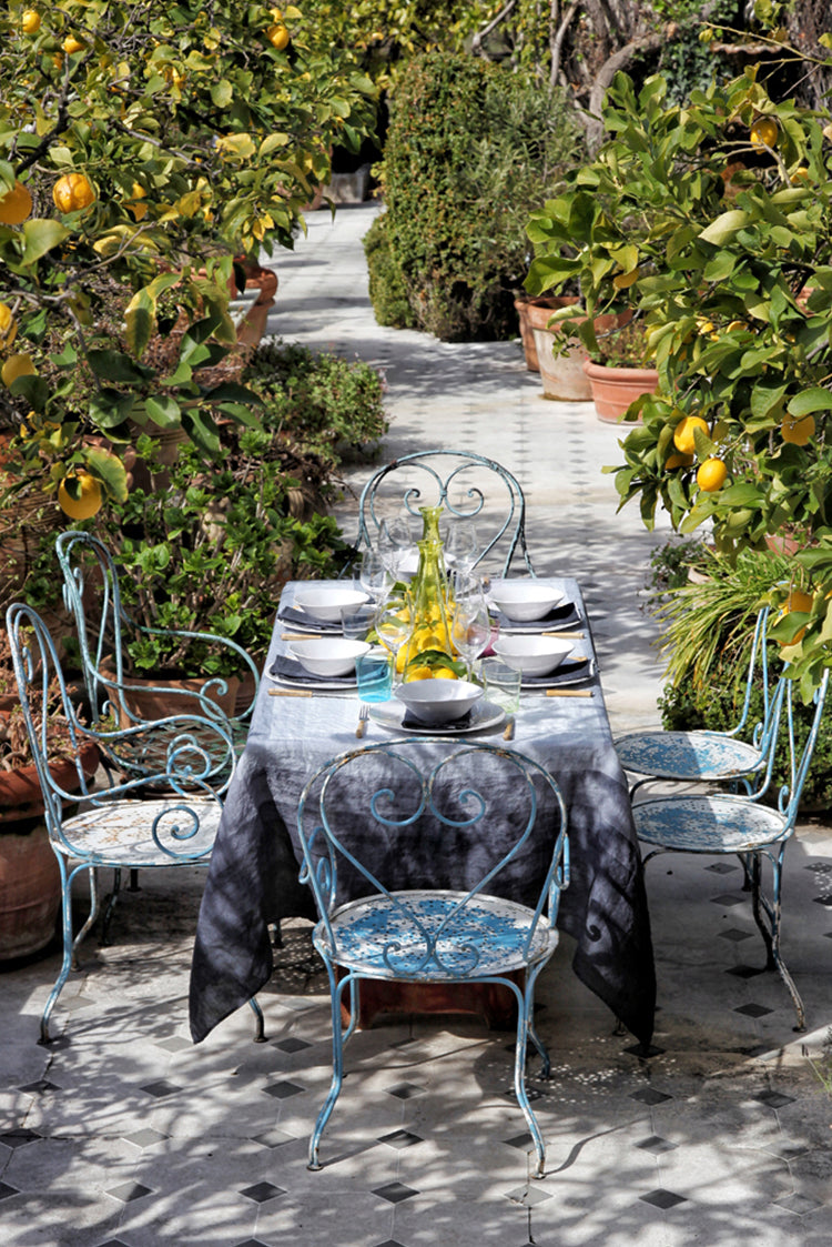 'Shades Of Light' Striped Linen Tablecloth