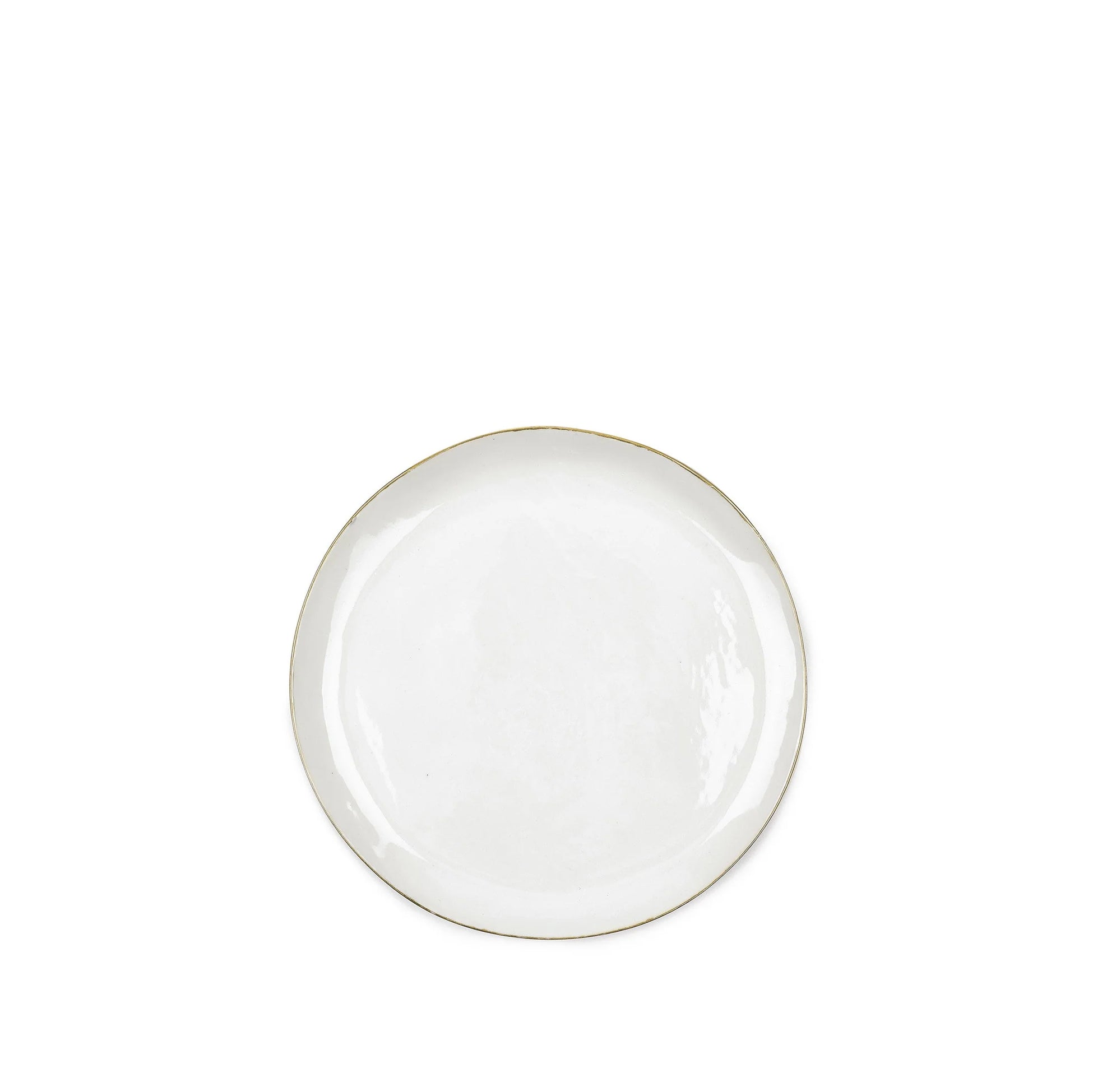 'Handmade Ceramic Side Plate with Gold Rim, 20cm