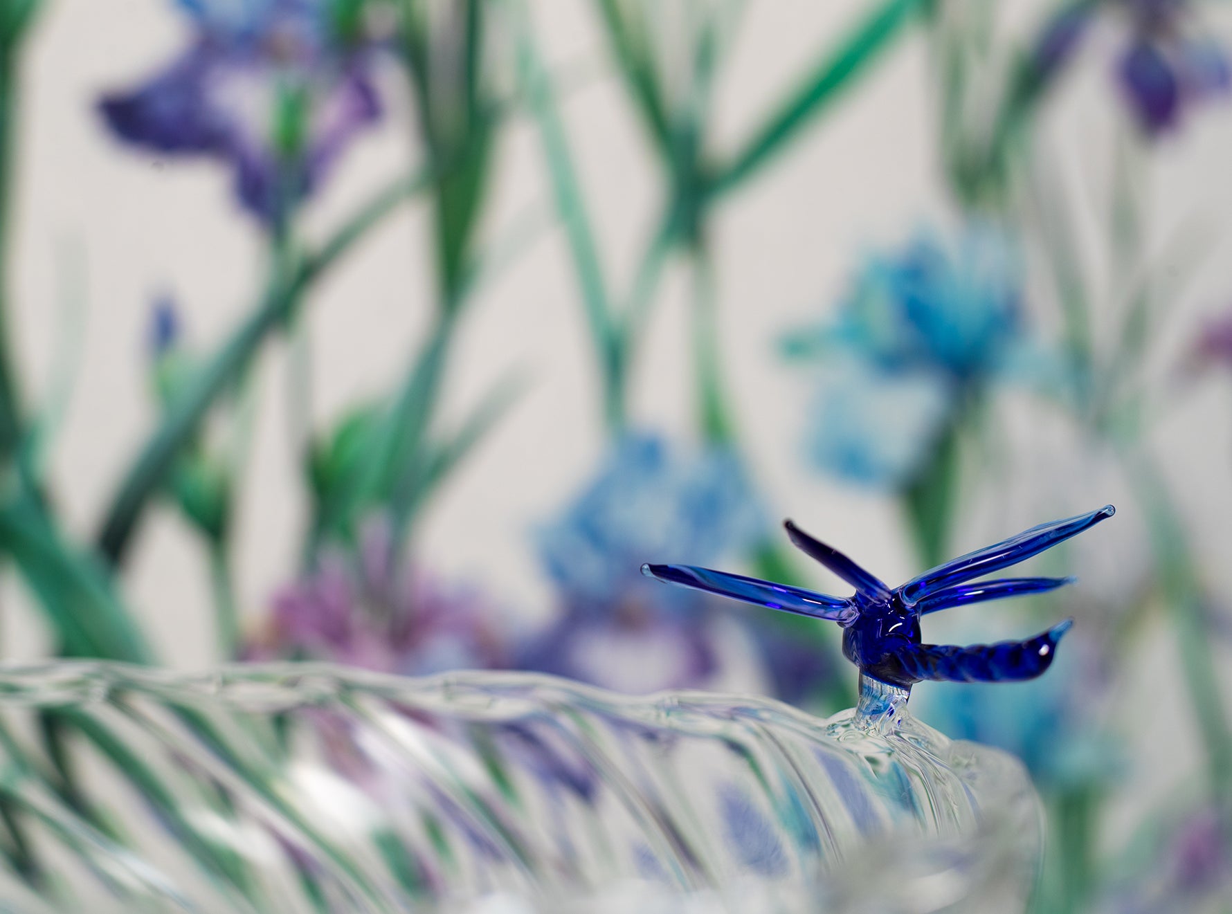 S&B Exclusive Handblown Glass Dragonflies Fruit Platter