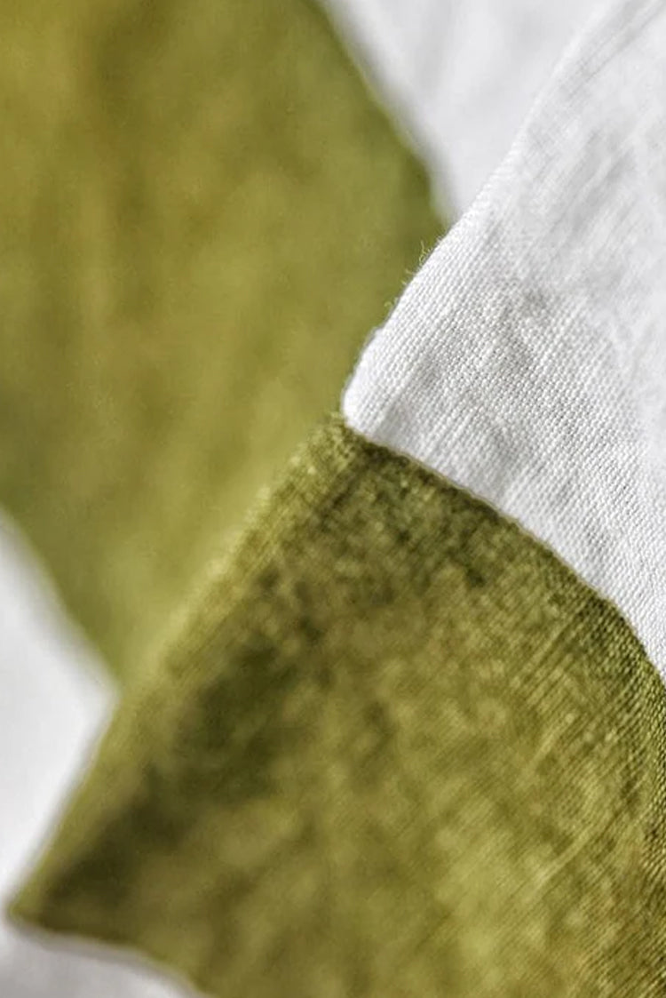 'Healthy' Word Linen Tablecloth in Avocado Green