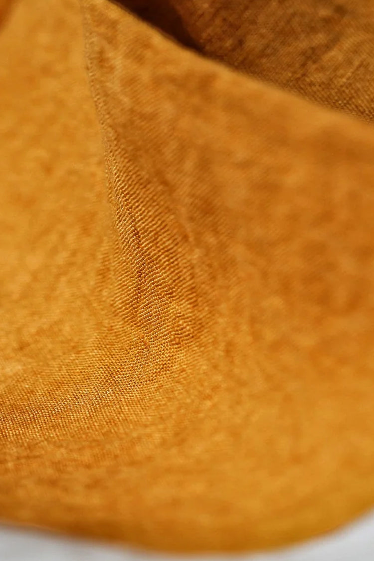 'Full Field' Linen Napkin in Mustard Yellow, 50x50cm