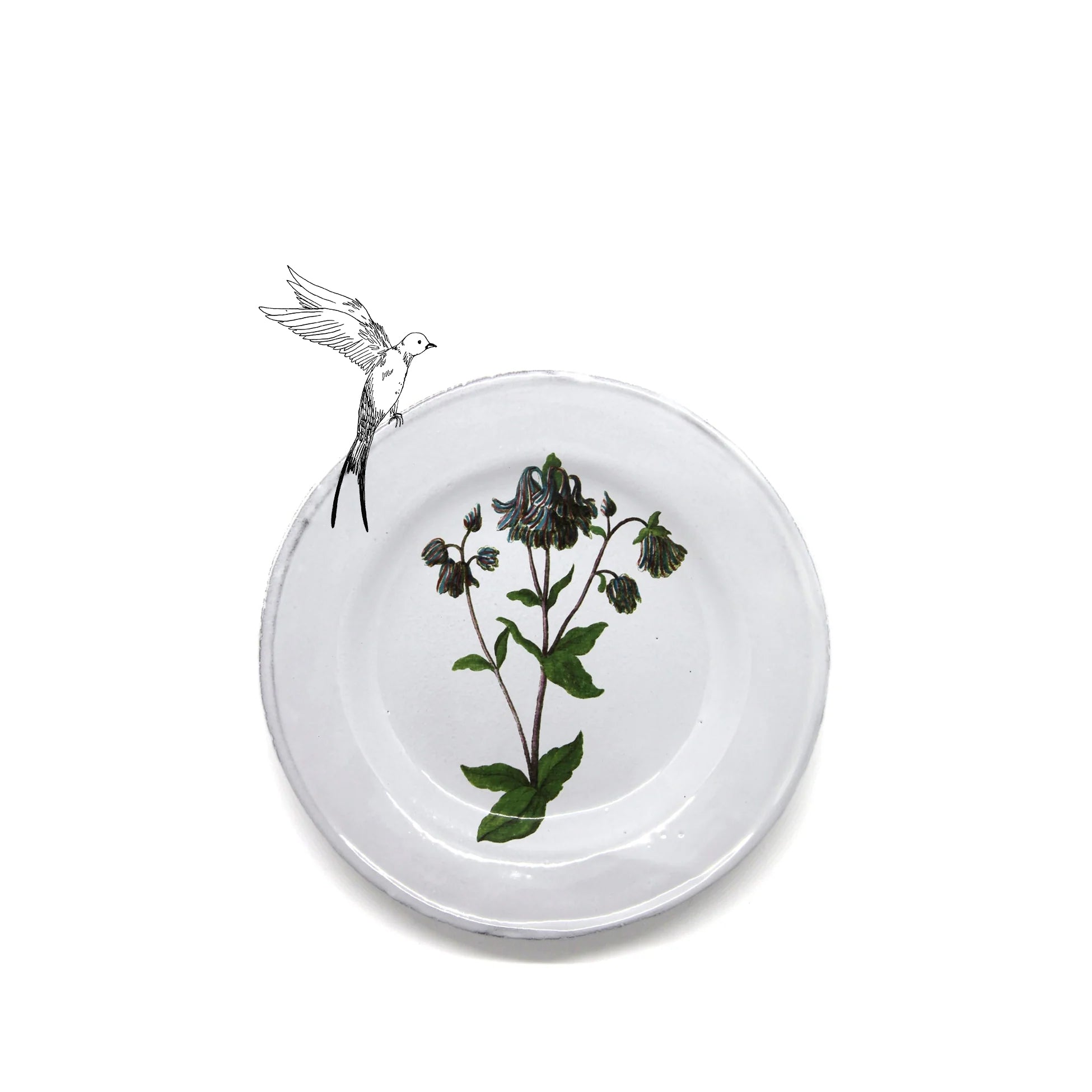 Columbine Flower Plate by Astier de Villatte, 22cm
