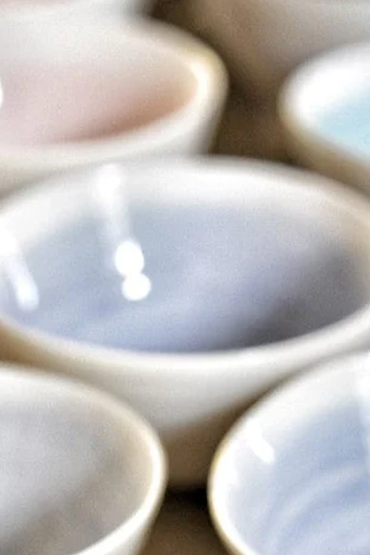 Small Violet Porcelain Bowl with White Edge, 8cm