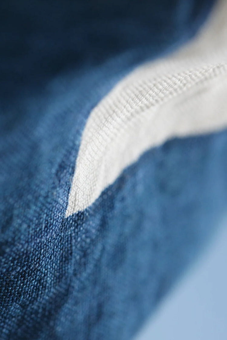 'Cornice' Linen Tablecloth in Midnight Blue