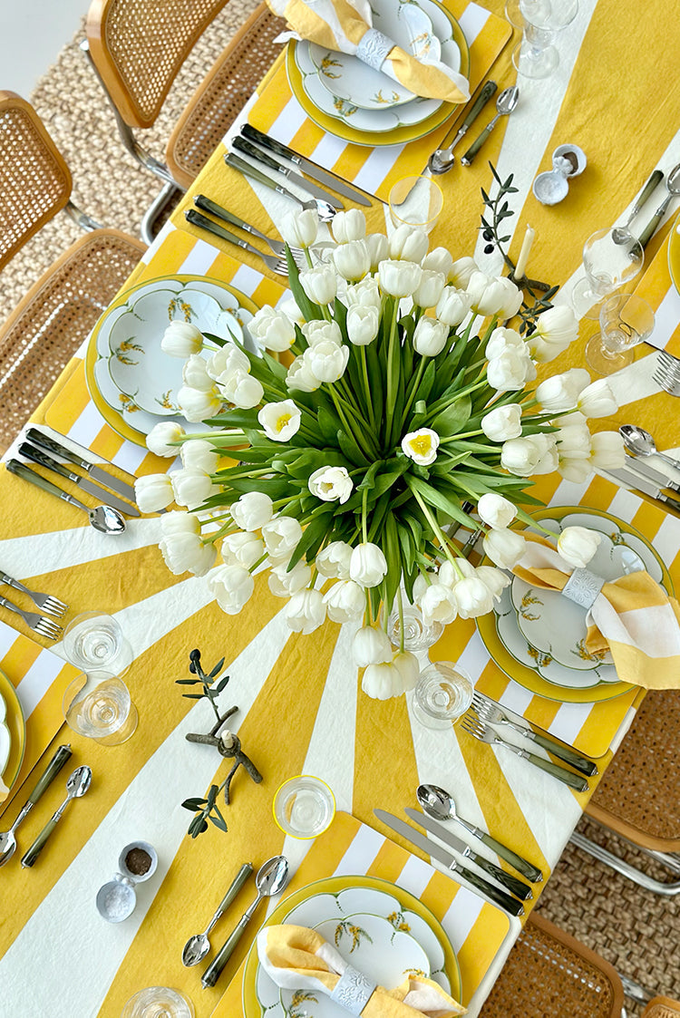 Le Cirque Linen Tablecloth in Yellow