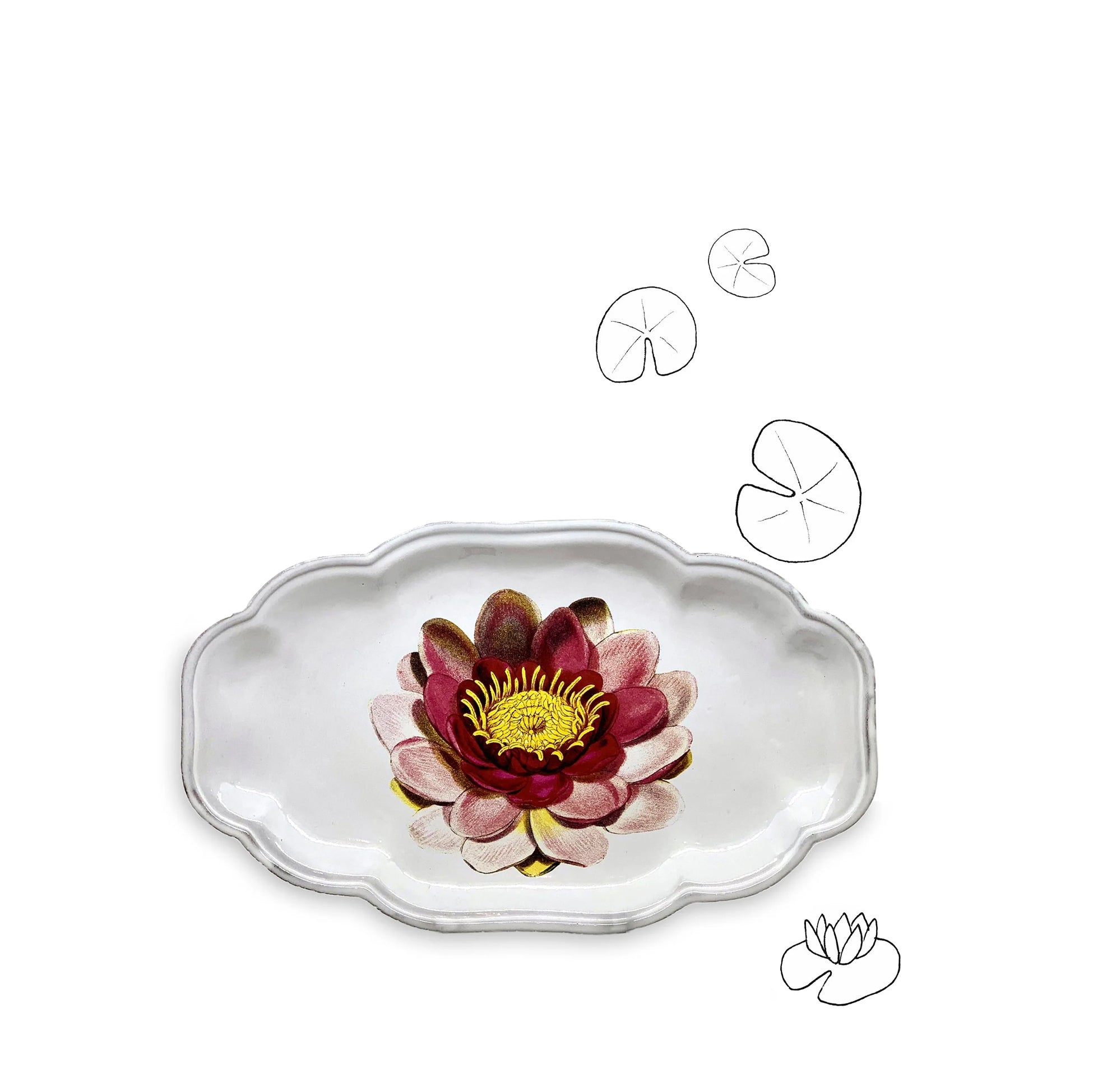 Waterlily Platter by Astier de Villatte, 27.5cm