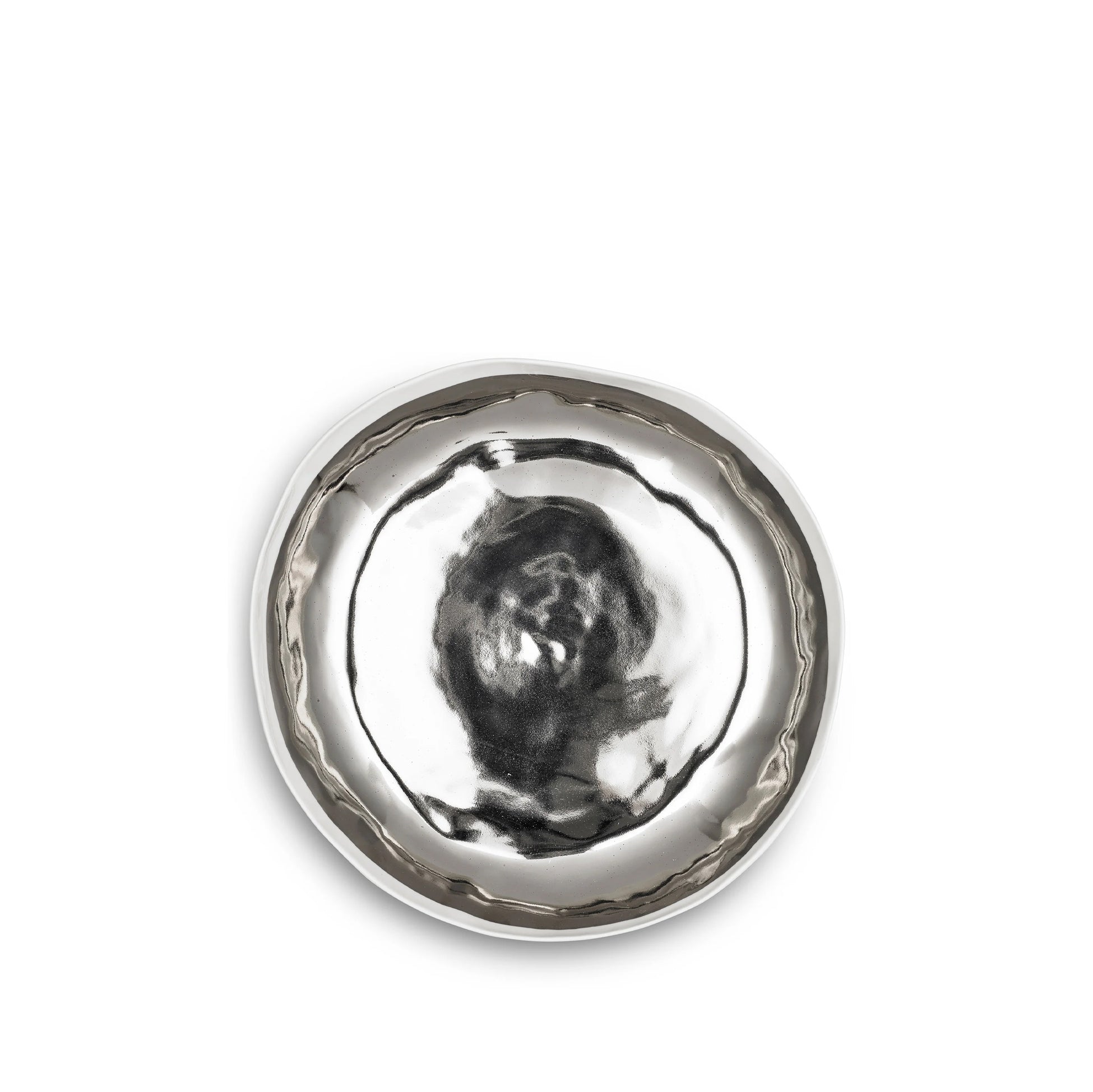 Handmade Salad Bowl with Silver Glaze, 35cm