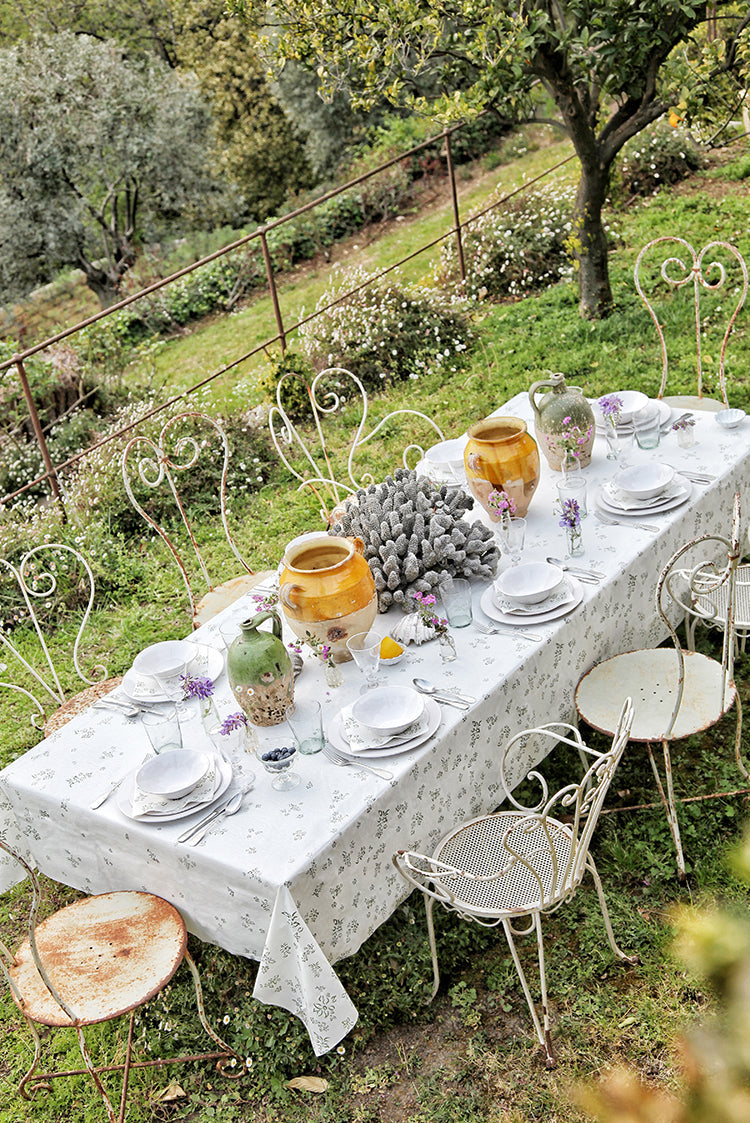 Summerill & Bishop Falling Flower Paper Tablecloth in Avocado Green
