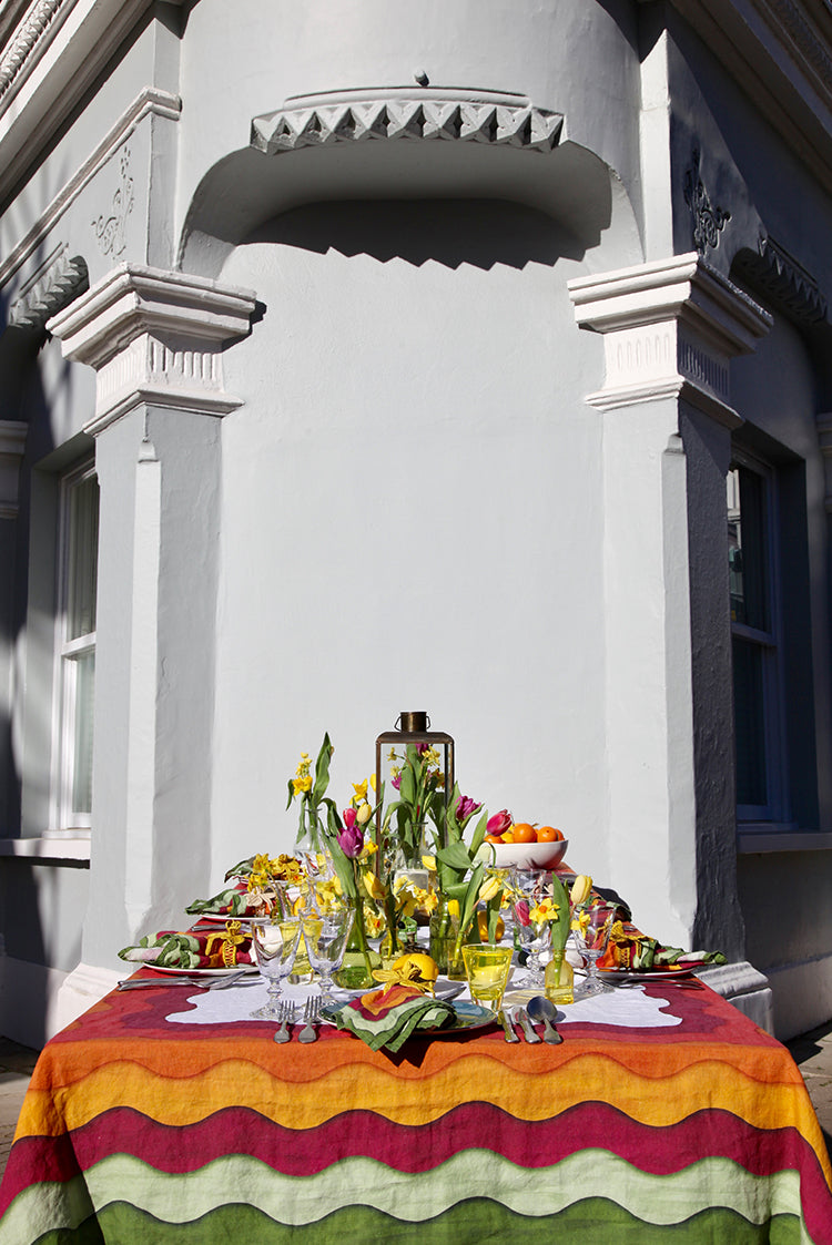 Sunset Rainbow Linen Napkin in Multicolours, 50x50cm