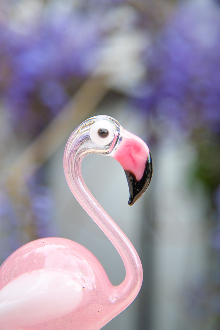 Handblown Glass Flamingo Small Platter, 21cm