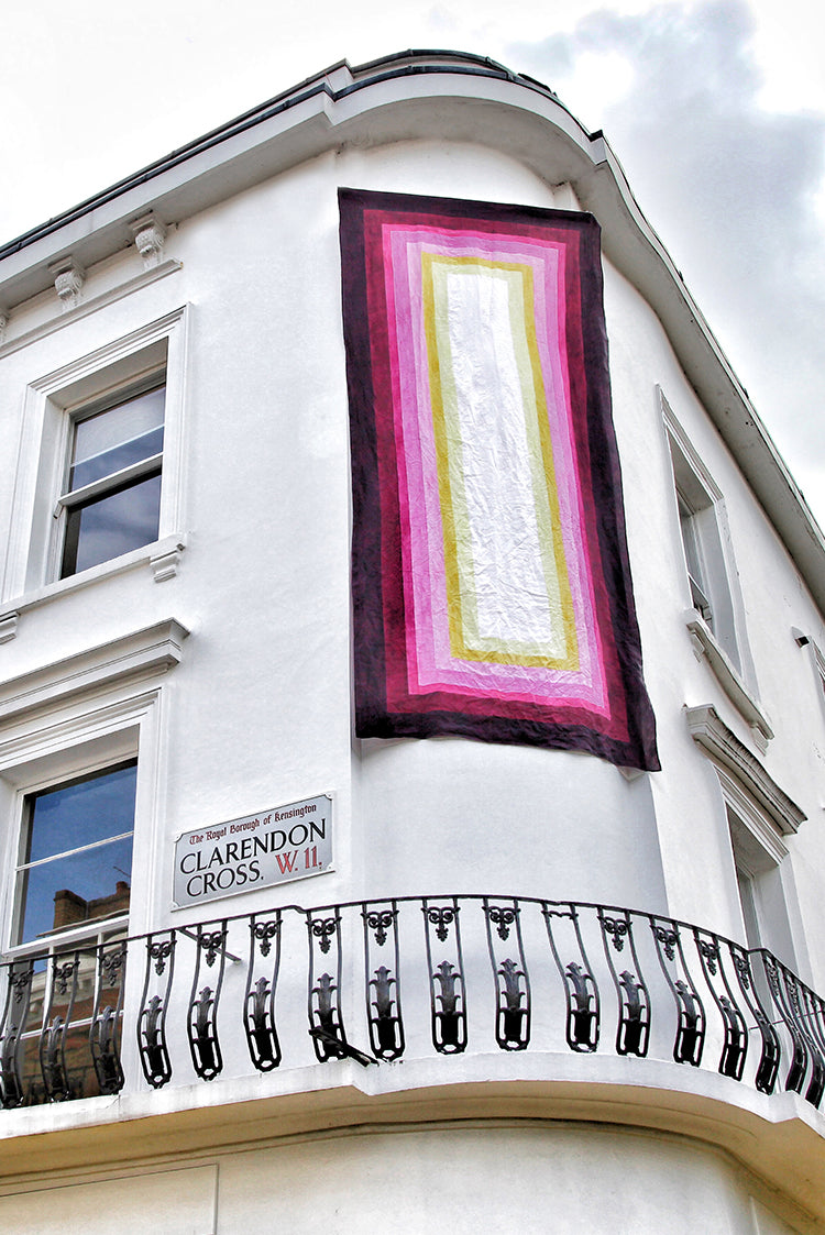 'Shades Of Pink' Striped Linen Tablecloth