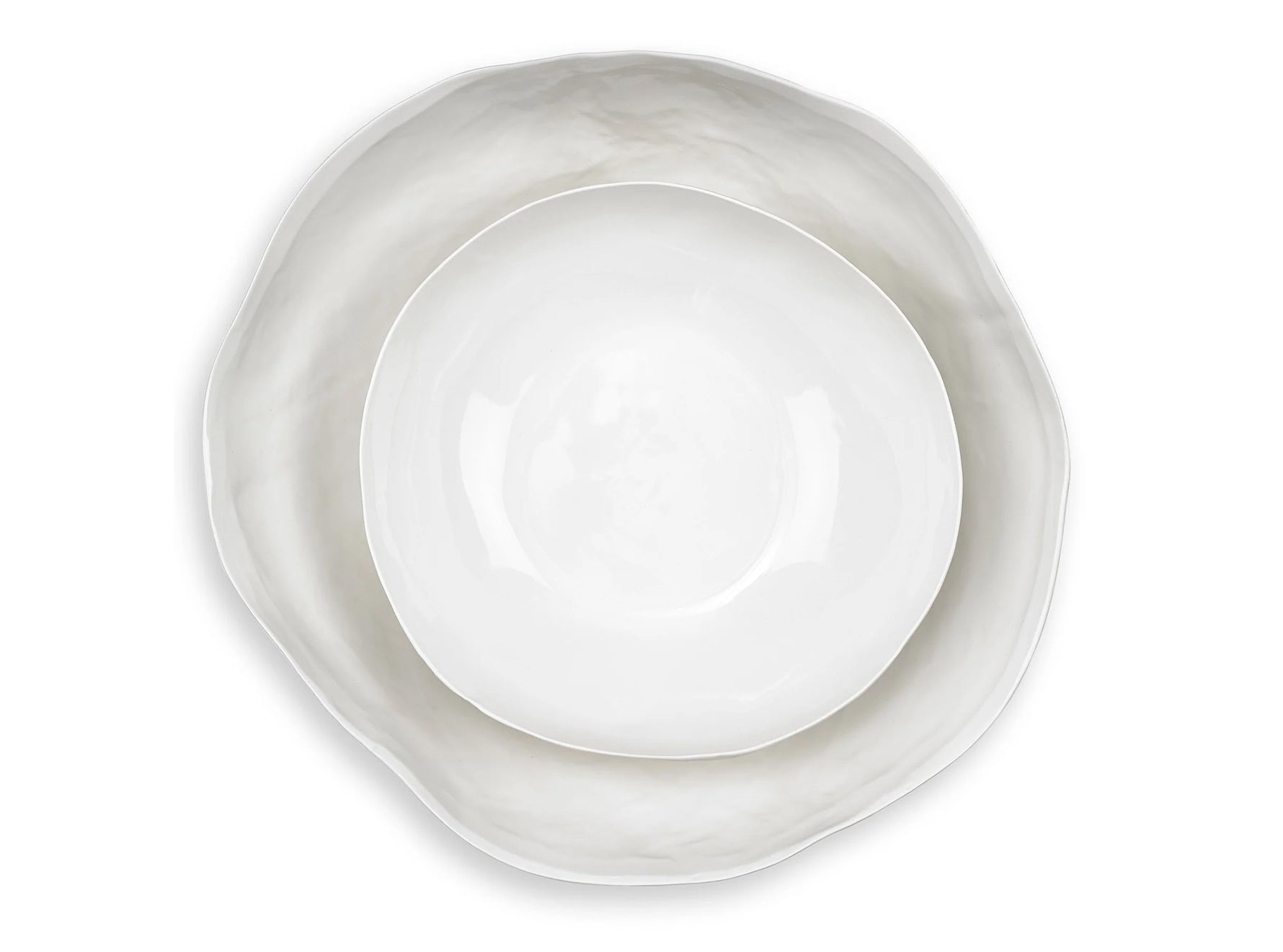 Summerill & Bishop Handmade 43cm Porcelain Extra Large Salad Bowl with Plain Rim