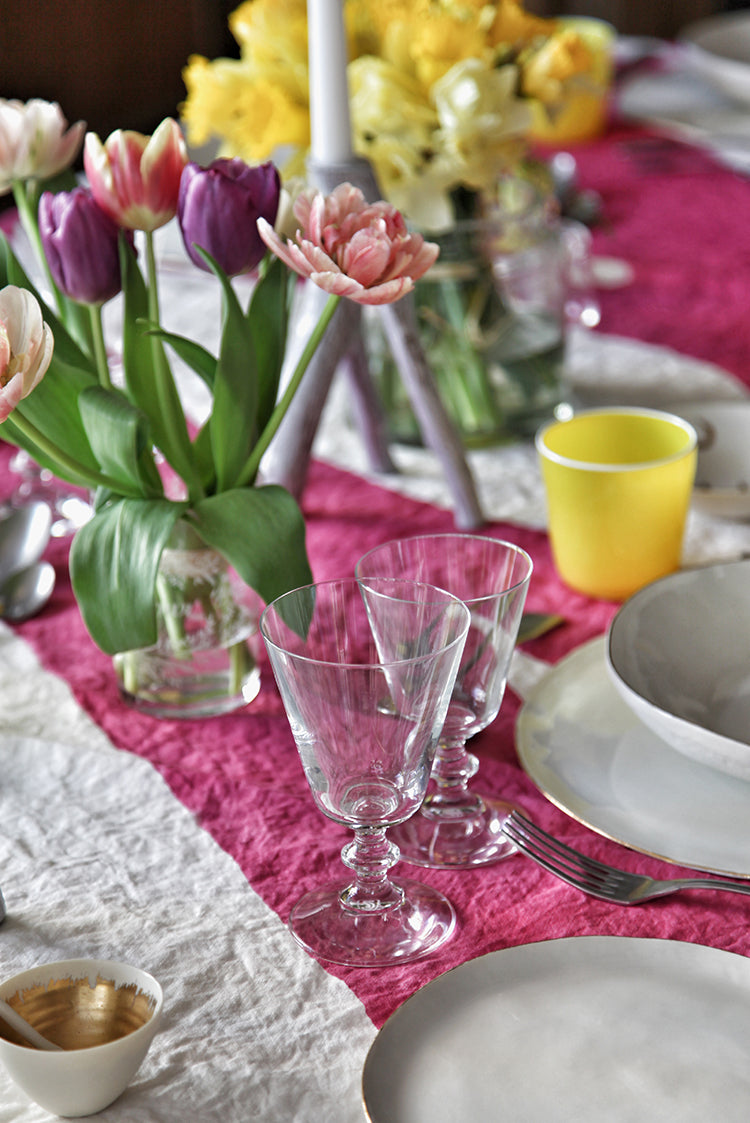 'Fuck' Word Linen Tablecloth in Fuchsia Pink