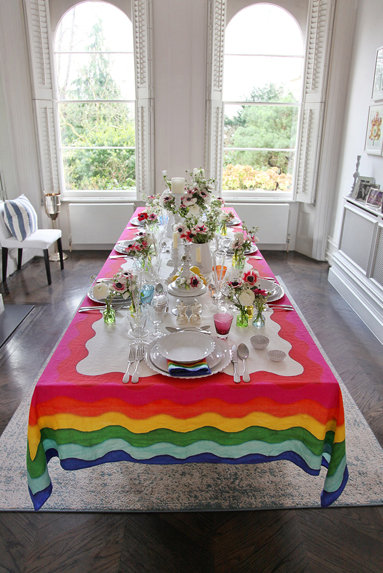 Sunrise Rainbow Linen Napkin in Multicolours, 50x50cm