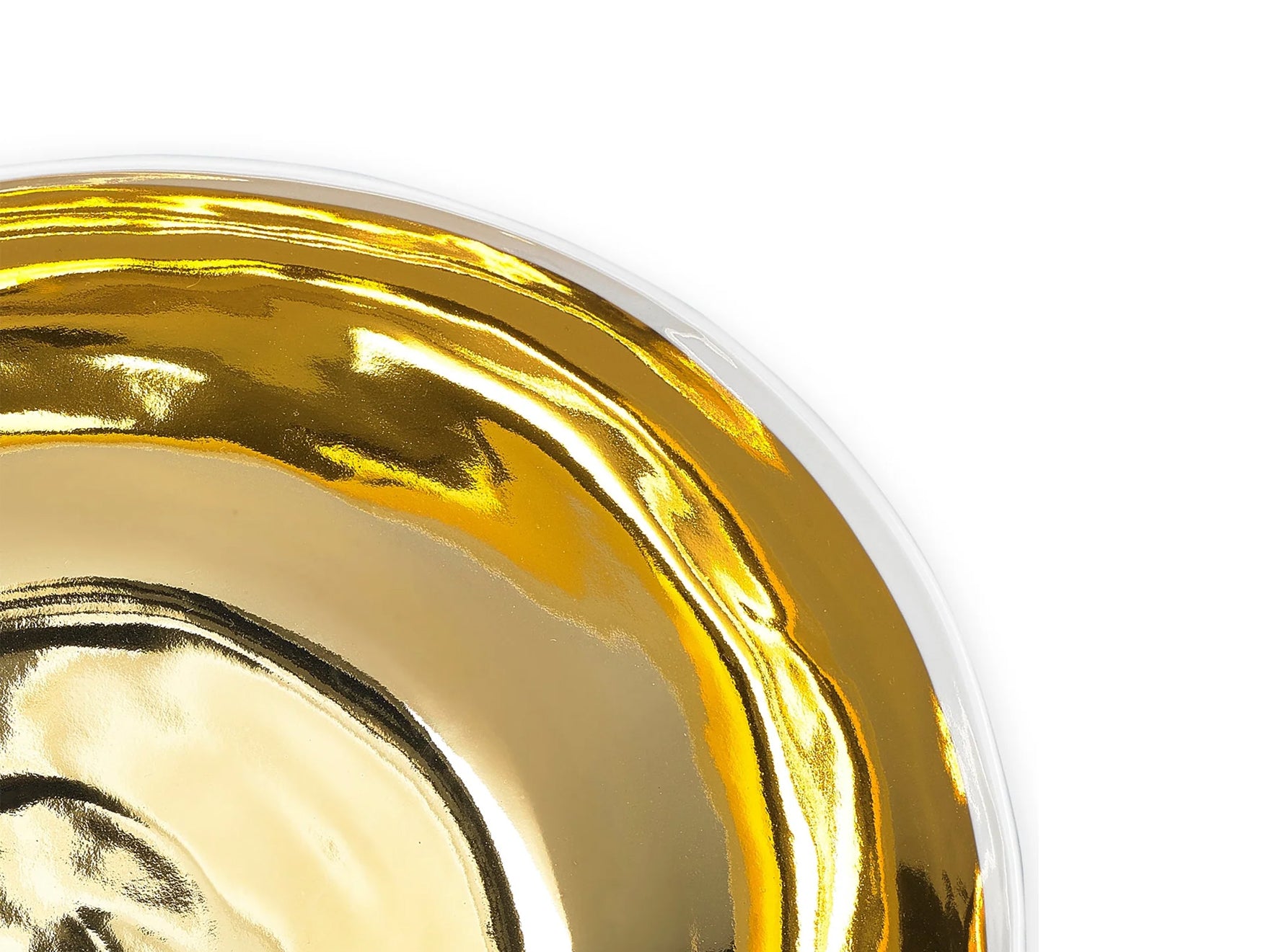 Handmade Medium Salad Bowl with Gold Glaze, 30cm