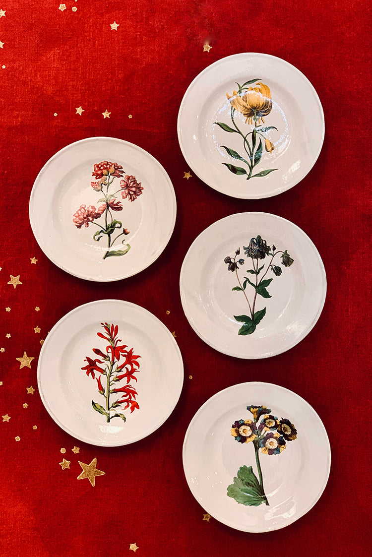 Falling Stars Linen Napkin in Claret Red, 50x50cm