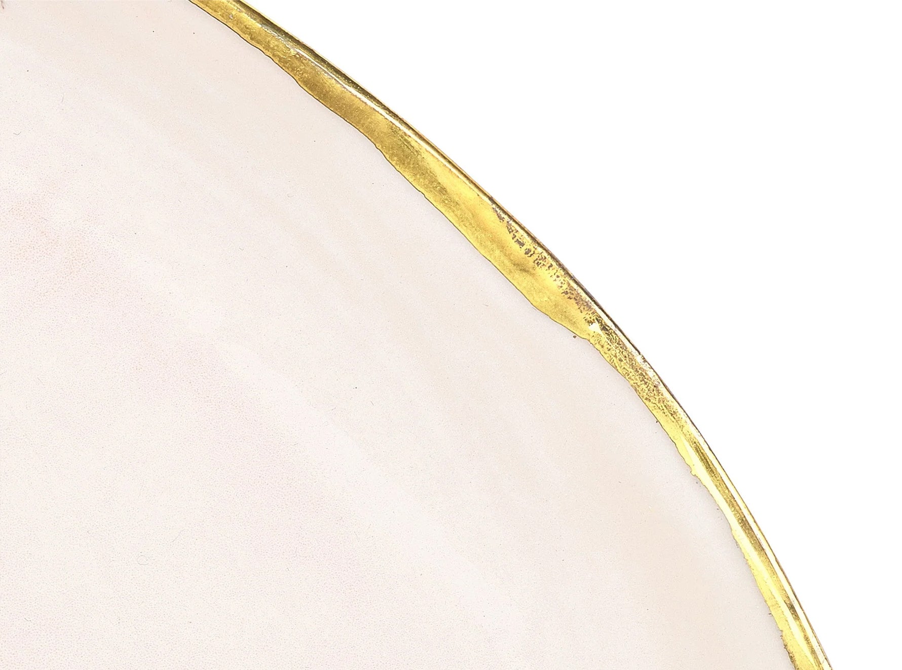 Medium Pink Ceramic Plate with 24kt Gold Rim, 27cm