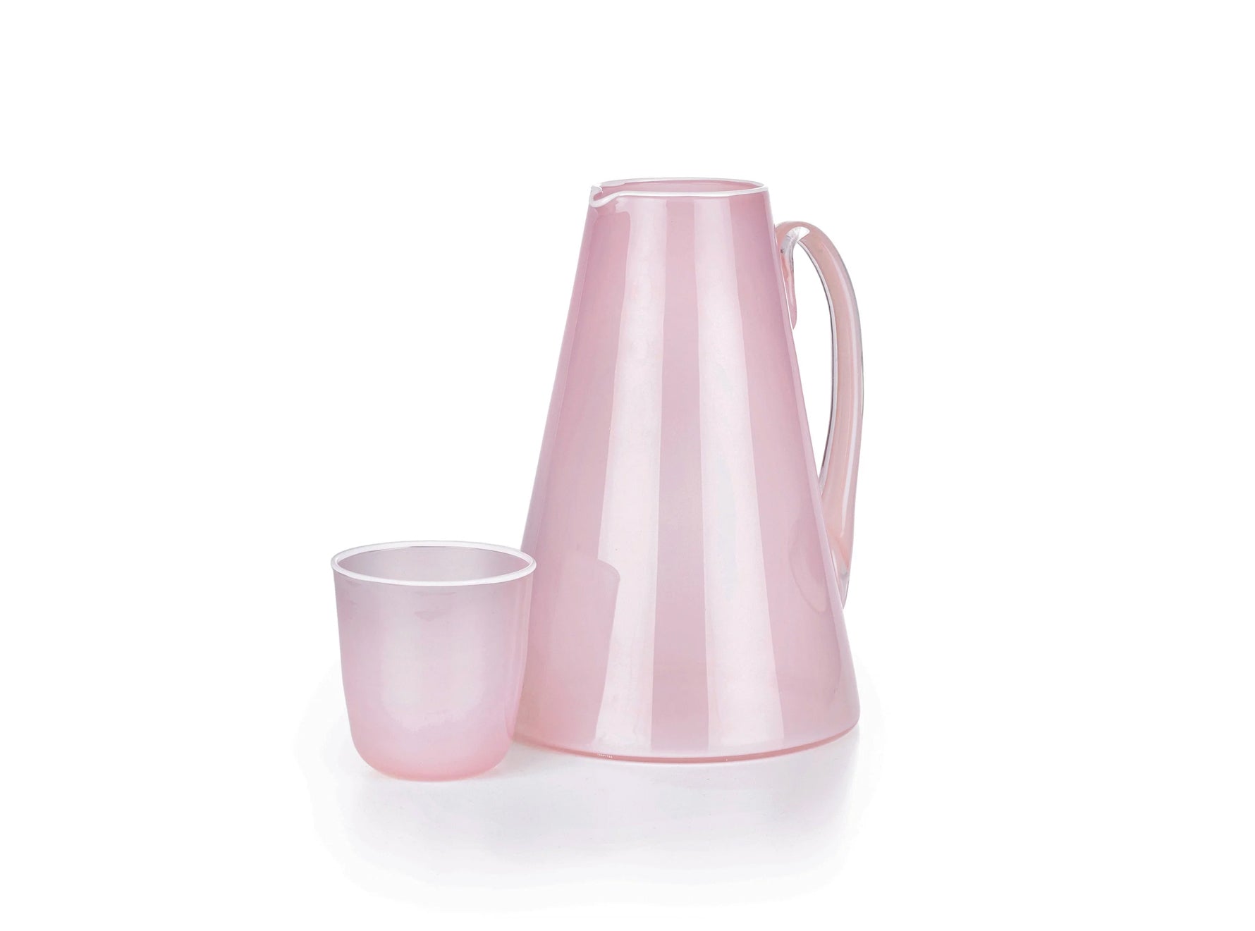 Handblown Glass Bumba Jug in Rose Pink, 3lt