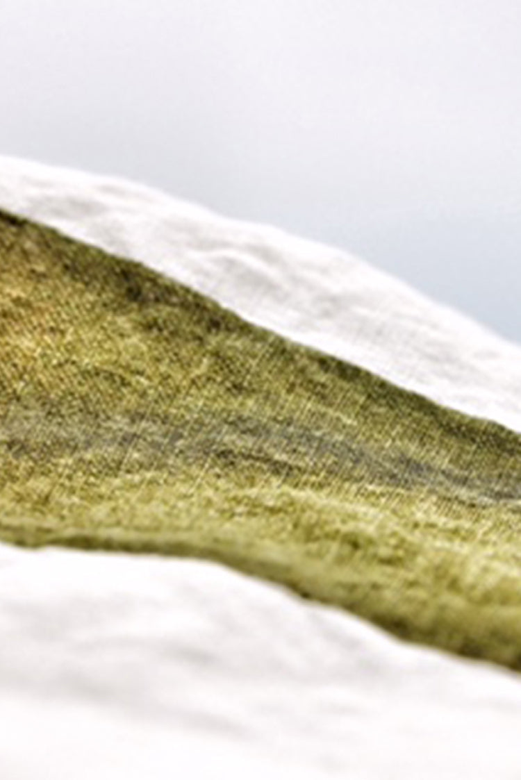 'Cornice' Linen Napkin in Avocado Green, 50x50cm