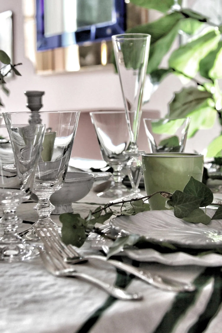 'Ionic Column' Summerill & Bishop x Luke Edward Hall Linen Napkin in Avocado Green, 50x50cm