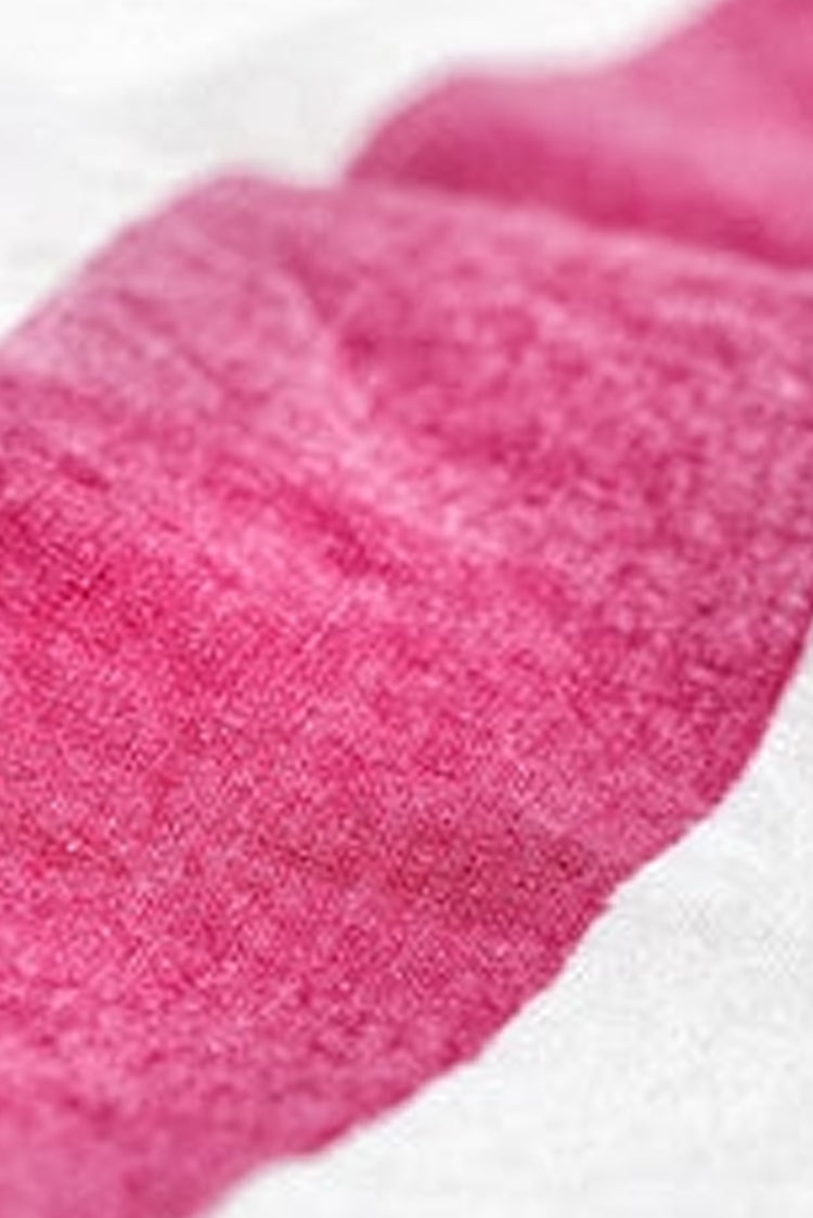 'Happy' Word Linen Tablecloth in Fuchsia Pink