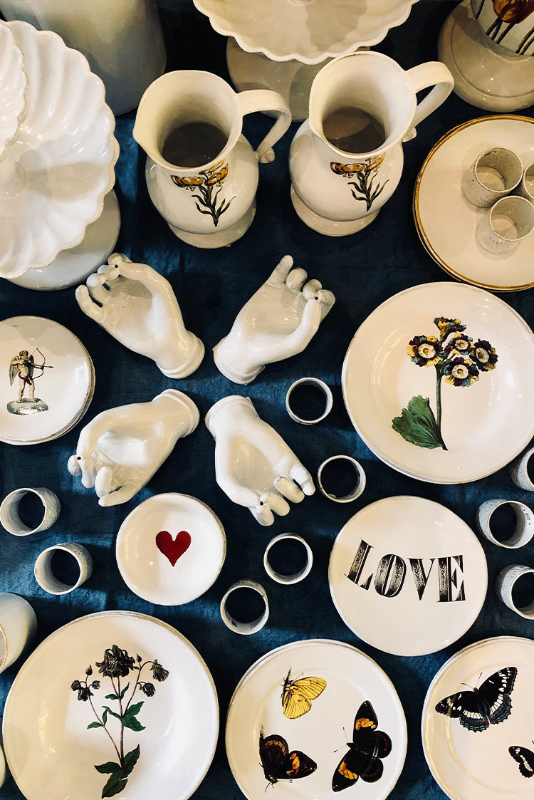 Columbine Flower Plate by Astier de Villatte, 22cm