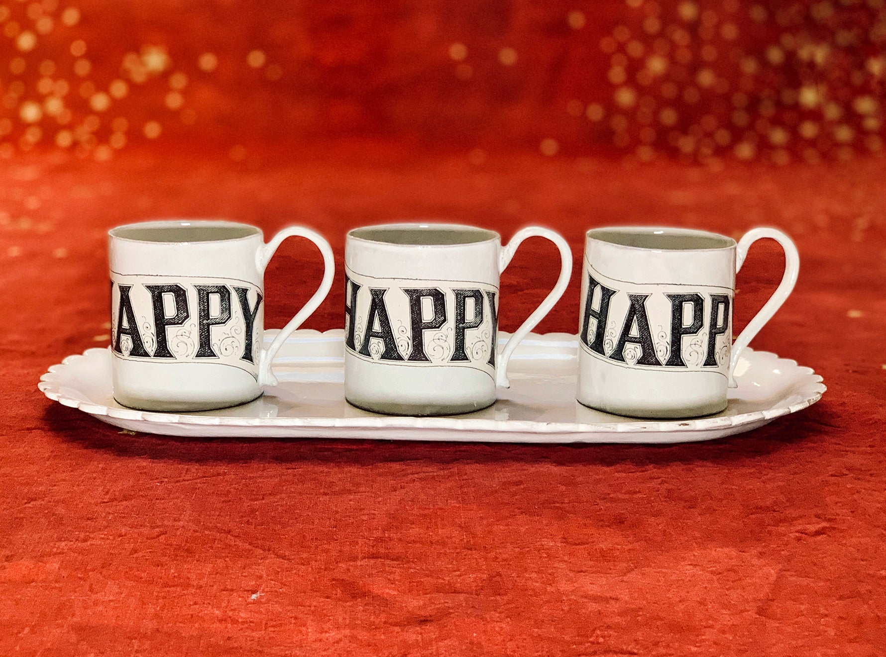Falling Stars Linen Napkin in Claret Red, 50x50cm