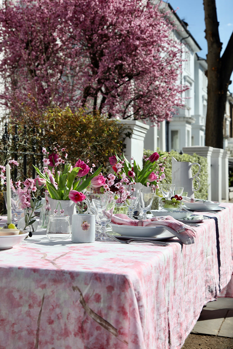 Serena Pink Flower Ring Mug by Astier de Villatte, 10.5cm