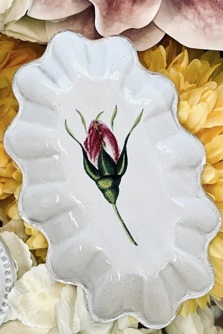 Scalloped Bouton de Rose Trinket by Astier de Villatte, 15cm