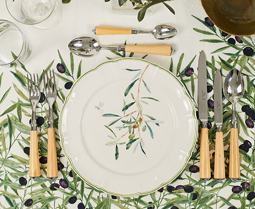 Olive Branch Scalloped Dinner Plate With Small Insect, 26cm