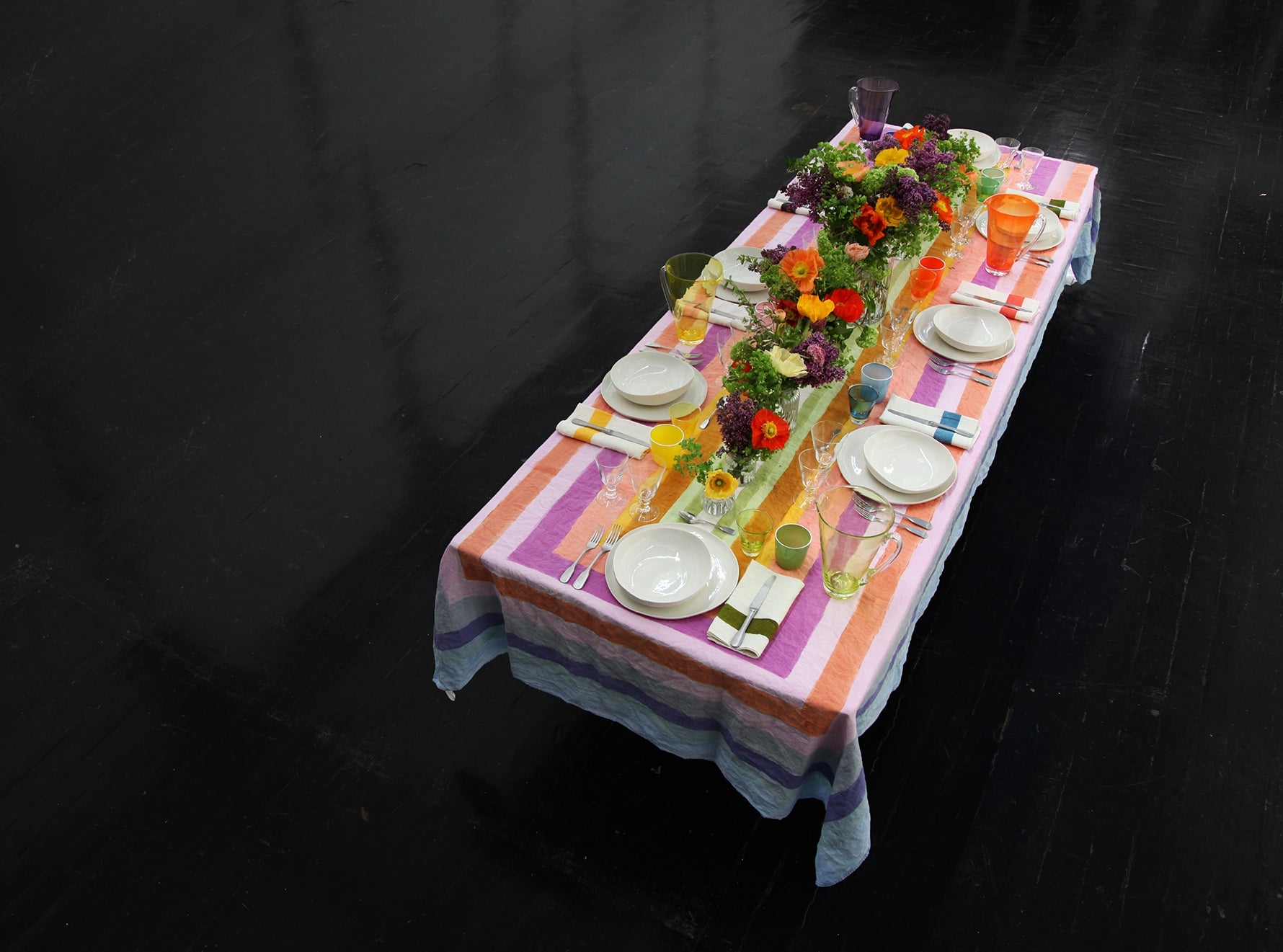 "Bleeding Stripes" Summerill & Bishop x Solange Linen Tablecloth