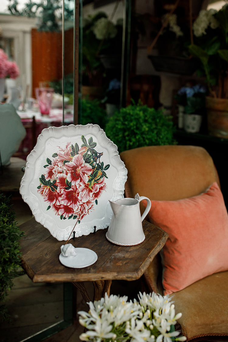 'Hydrangea' Linen Napkin in Pink, 50x50cm