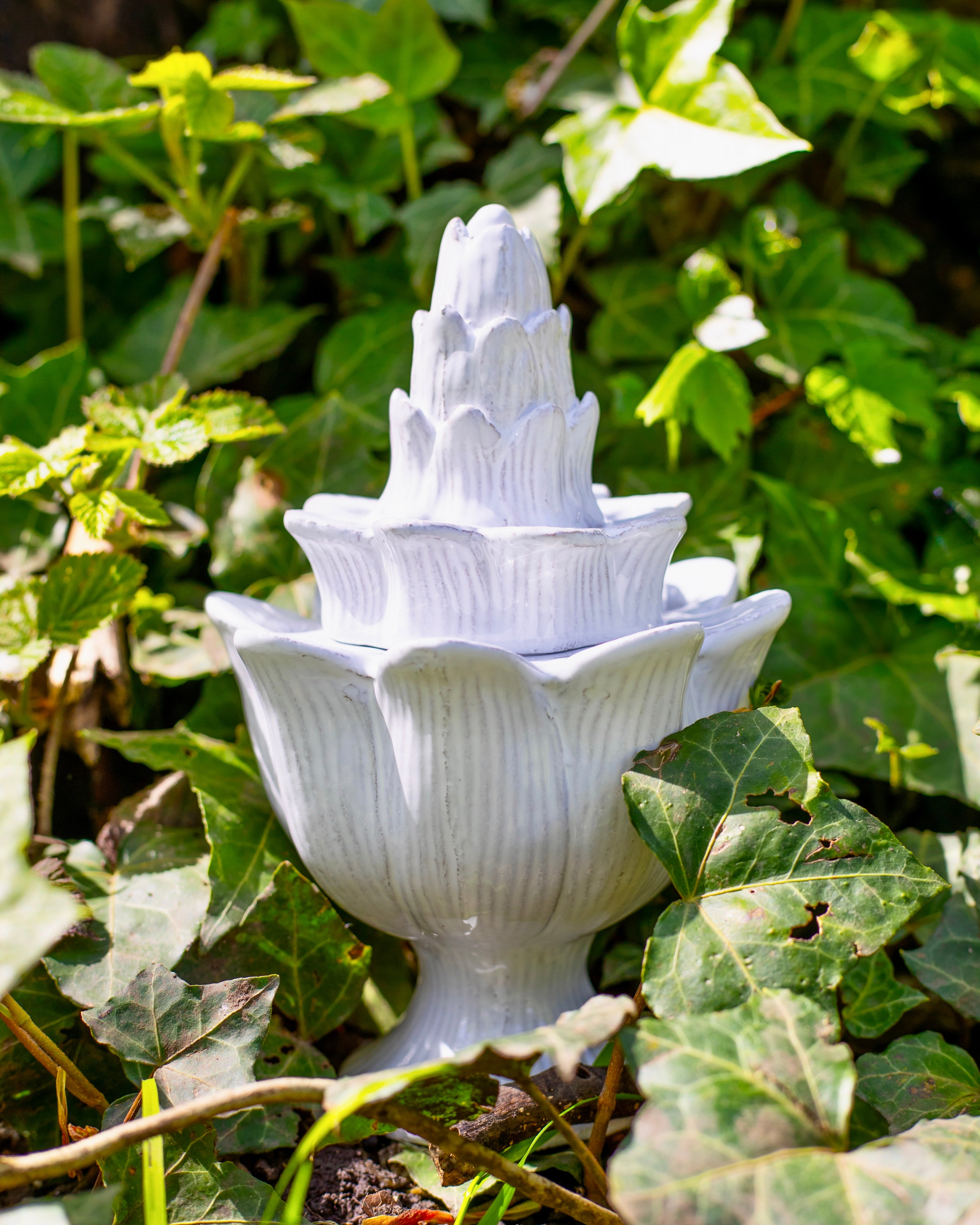 White Ceramic Pique Flower Holder by Astier de Villatte, 17cm
