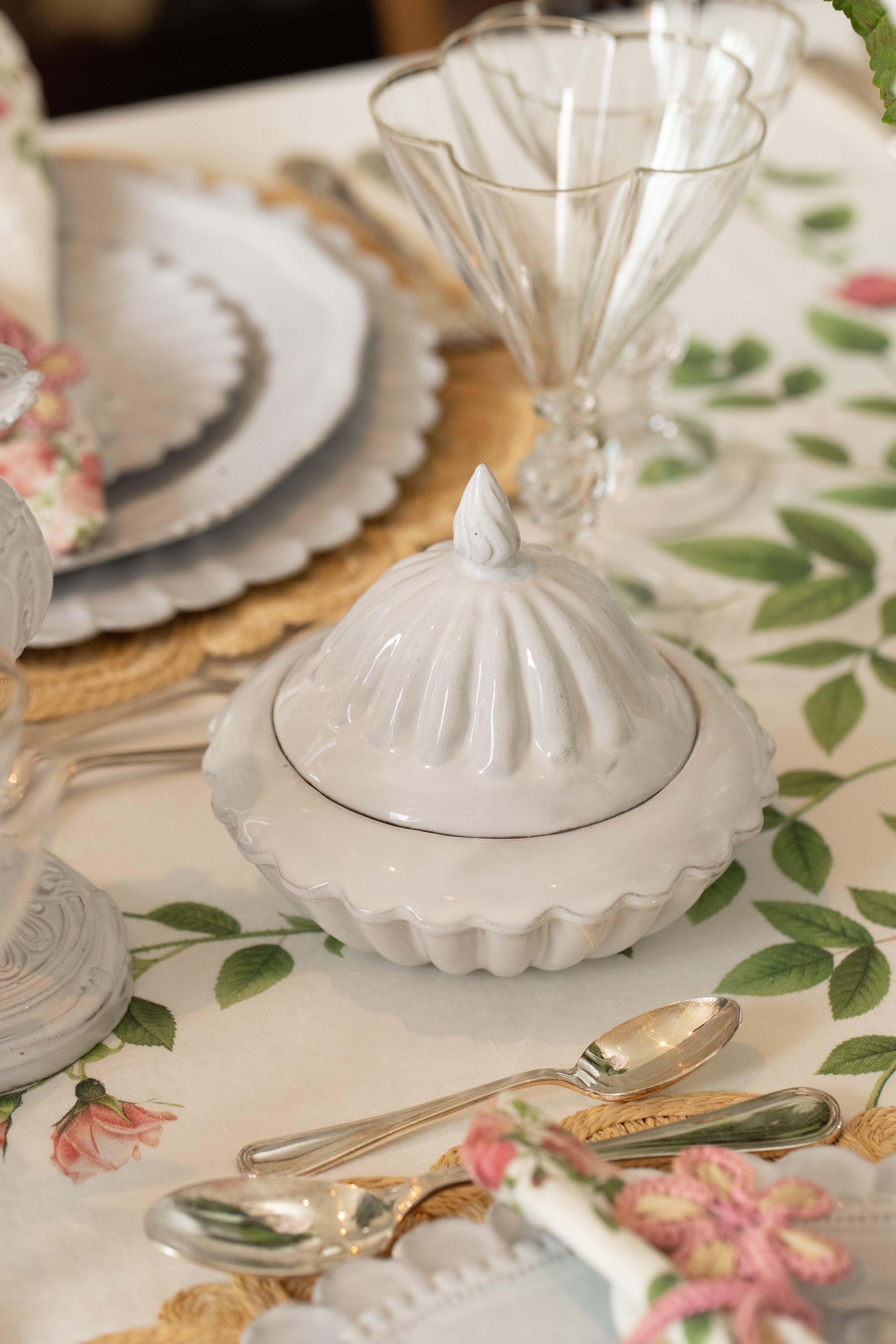 Peggy Sugar Bowl & Lid by Astier de Villatte, 17cm