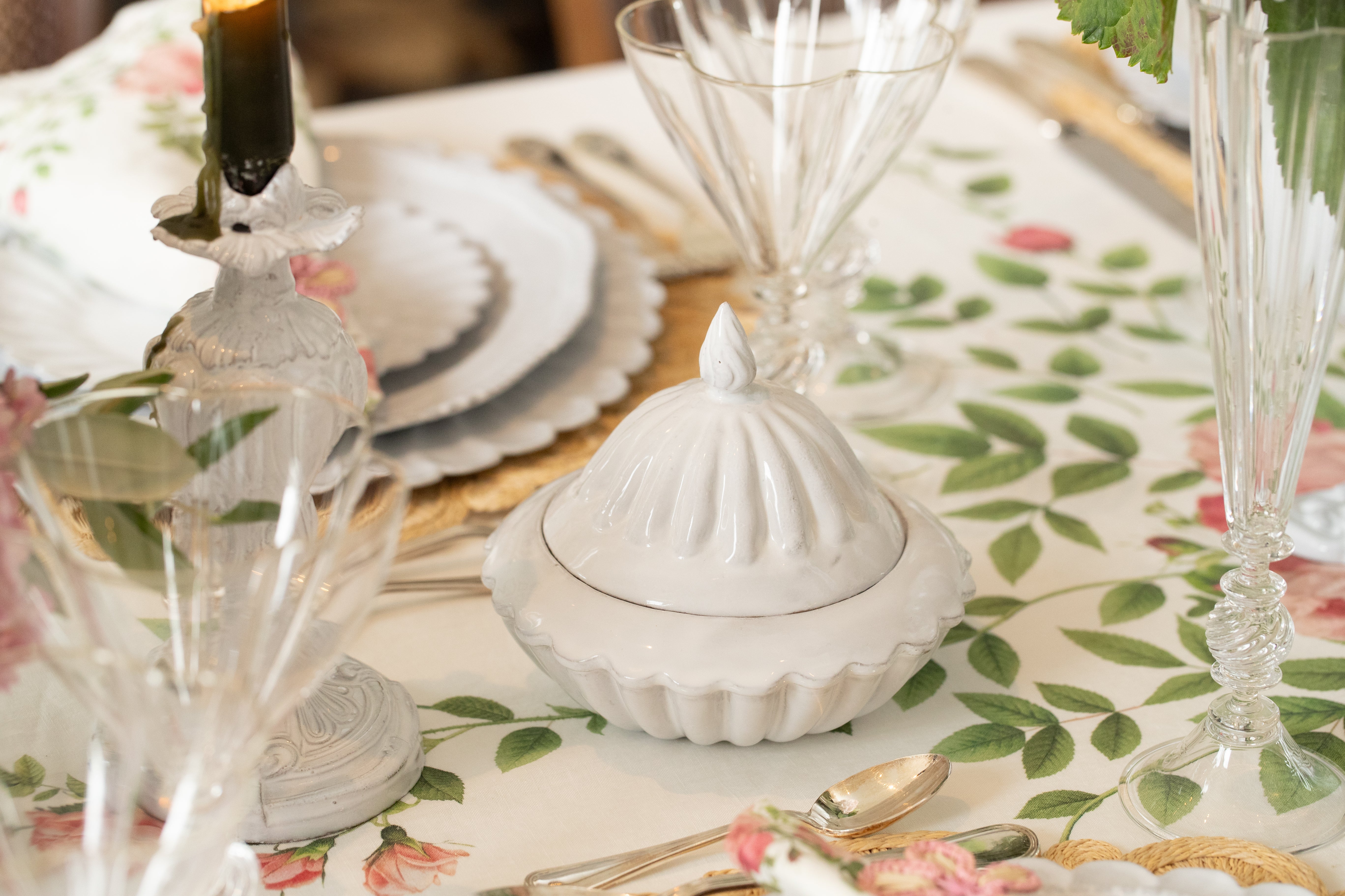 Peggy Sugar Bowl & Lid by Astier de Villatte, 17cm