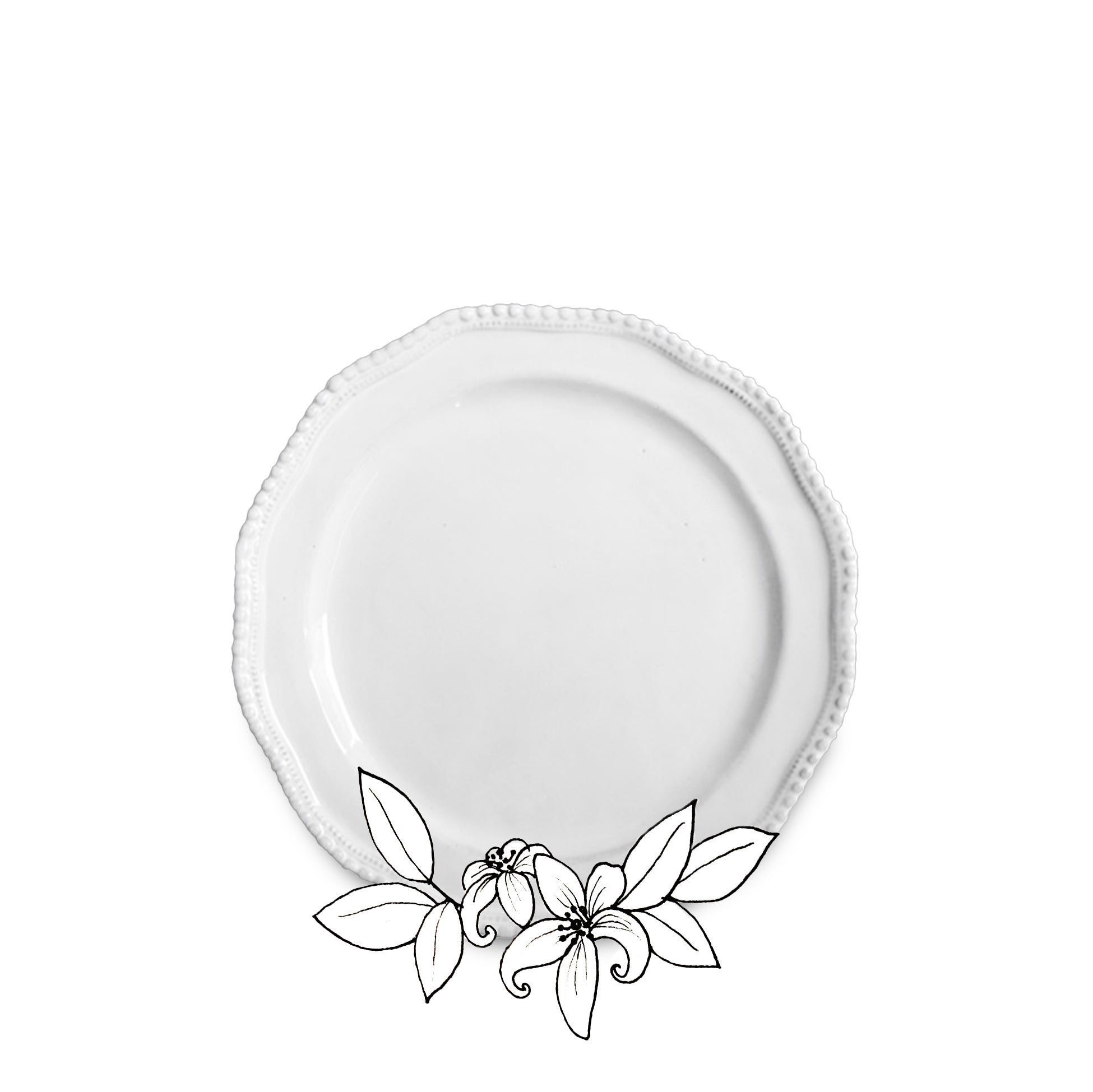 Clarabelle Dinner Plate by Astier de Villatte, 29.5cm
