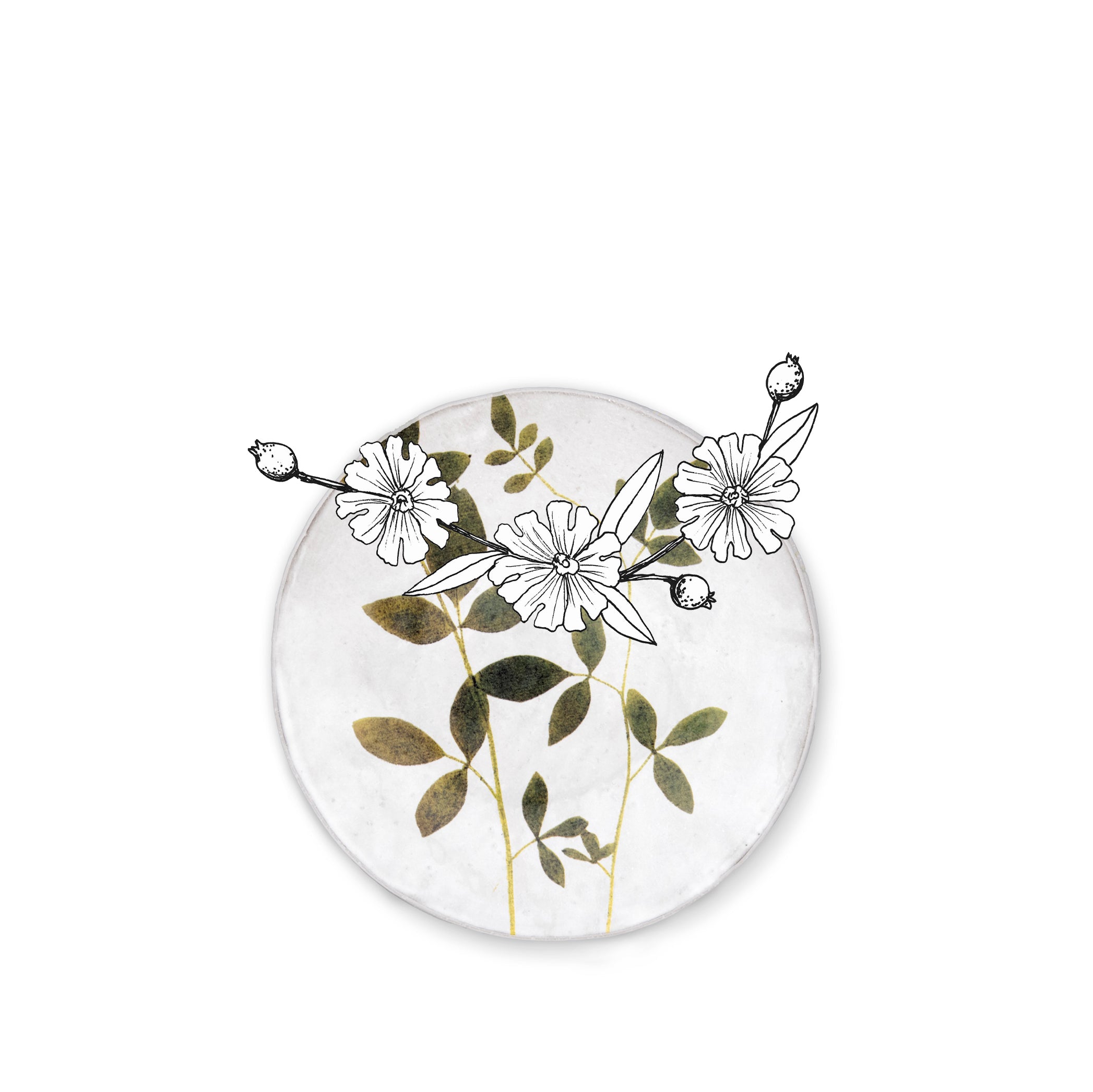 Jasminium Leaf Plate by Astier de Villatte, 24cm